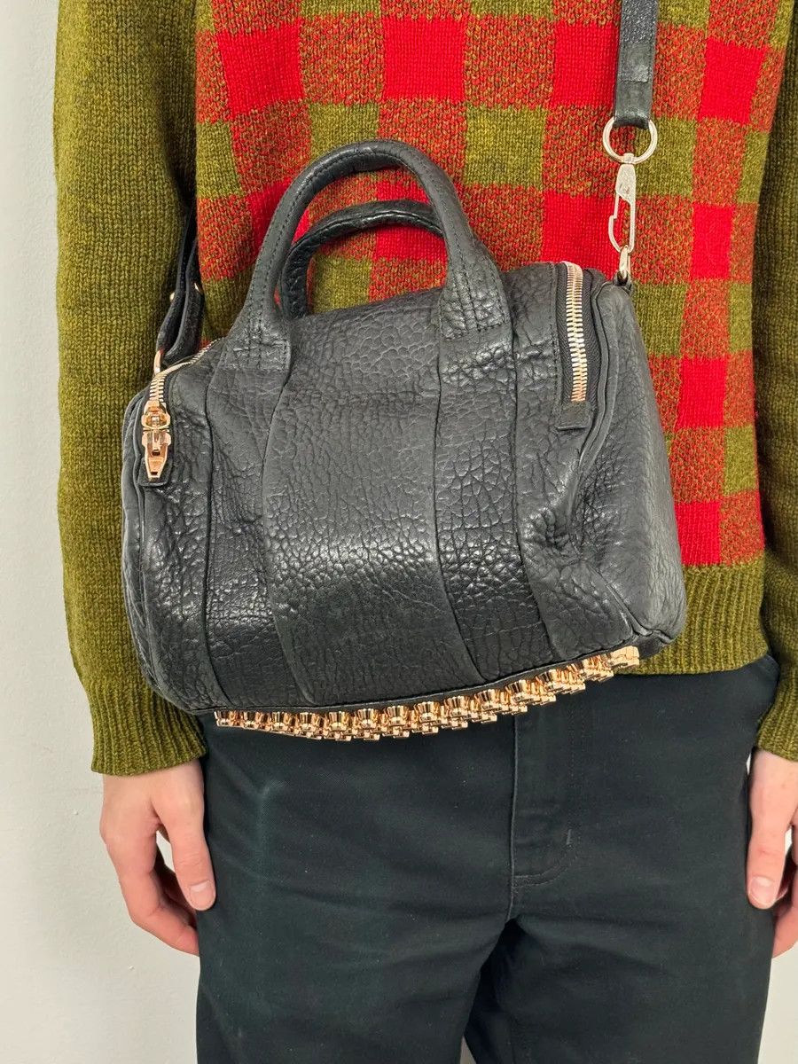Alexander Wang Alexander Wang Black Studded Grained Leather Shoulder Bag Size ONE SIZE - 3 Thumbnail