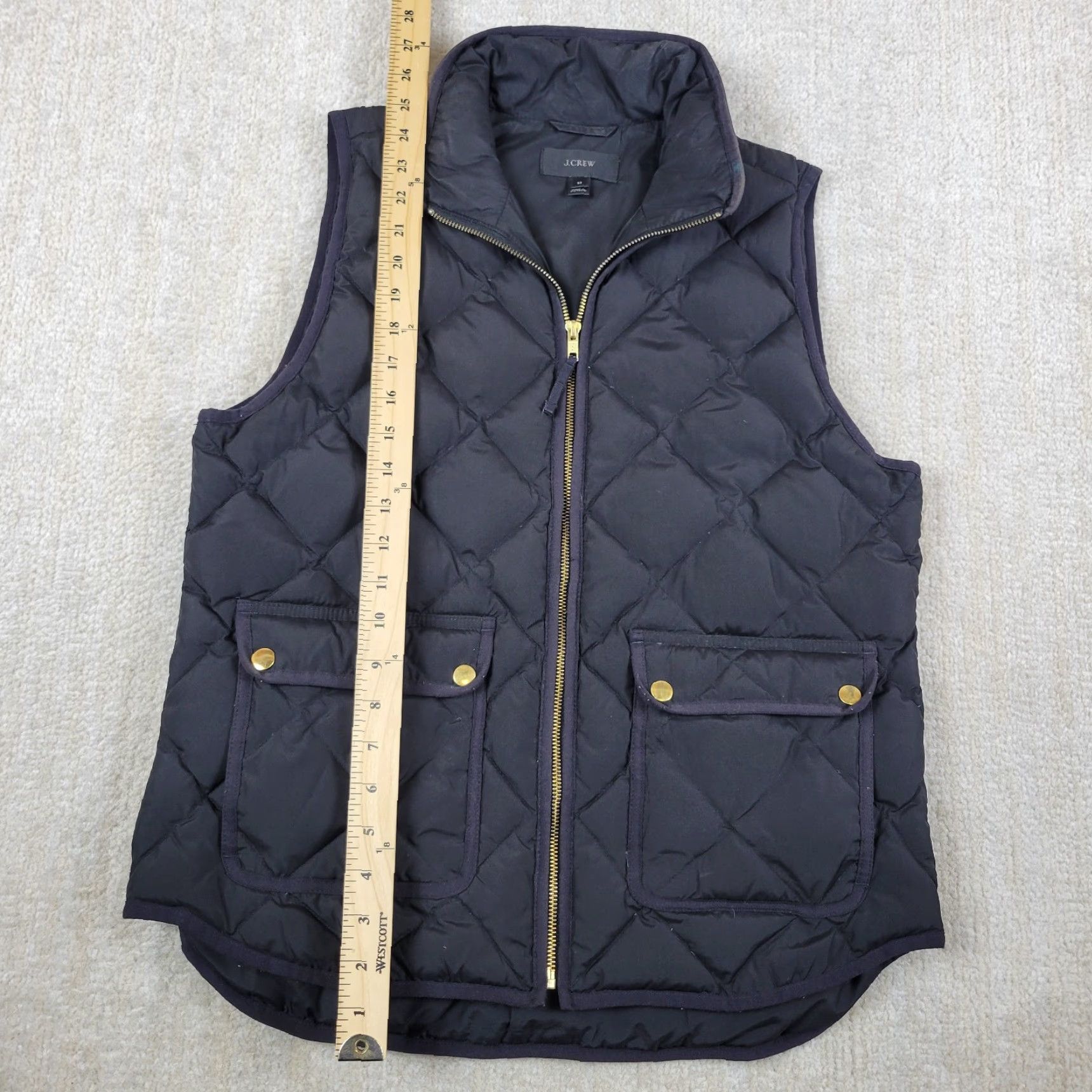 J.Crew J Crew Down Puffer Vest Women M Black Full Zip Quilted Packable Lightweight Vest Size M / US 6-8 / IT 42-44 - 5 Thumbnail
