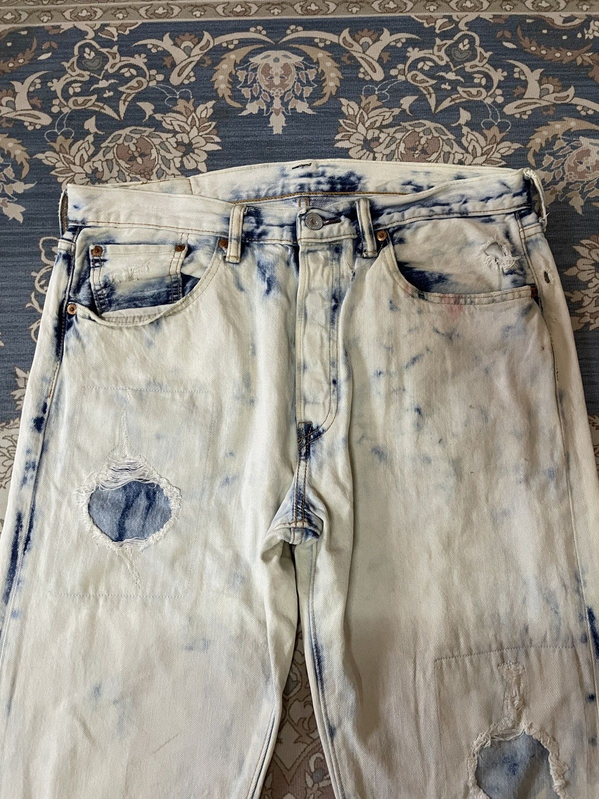 Levi's × Levi's Made & Crafted × Levi's Vintage Clothing Levi’s 501 Bleached boyfriend Denim Patchwork distressed W34 Size US 34 / EU 50 - 8 Thumbnail