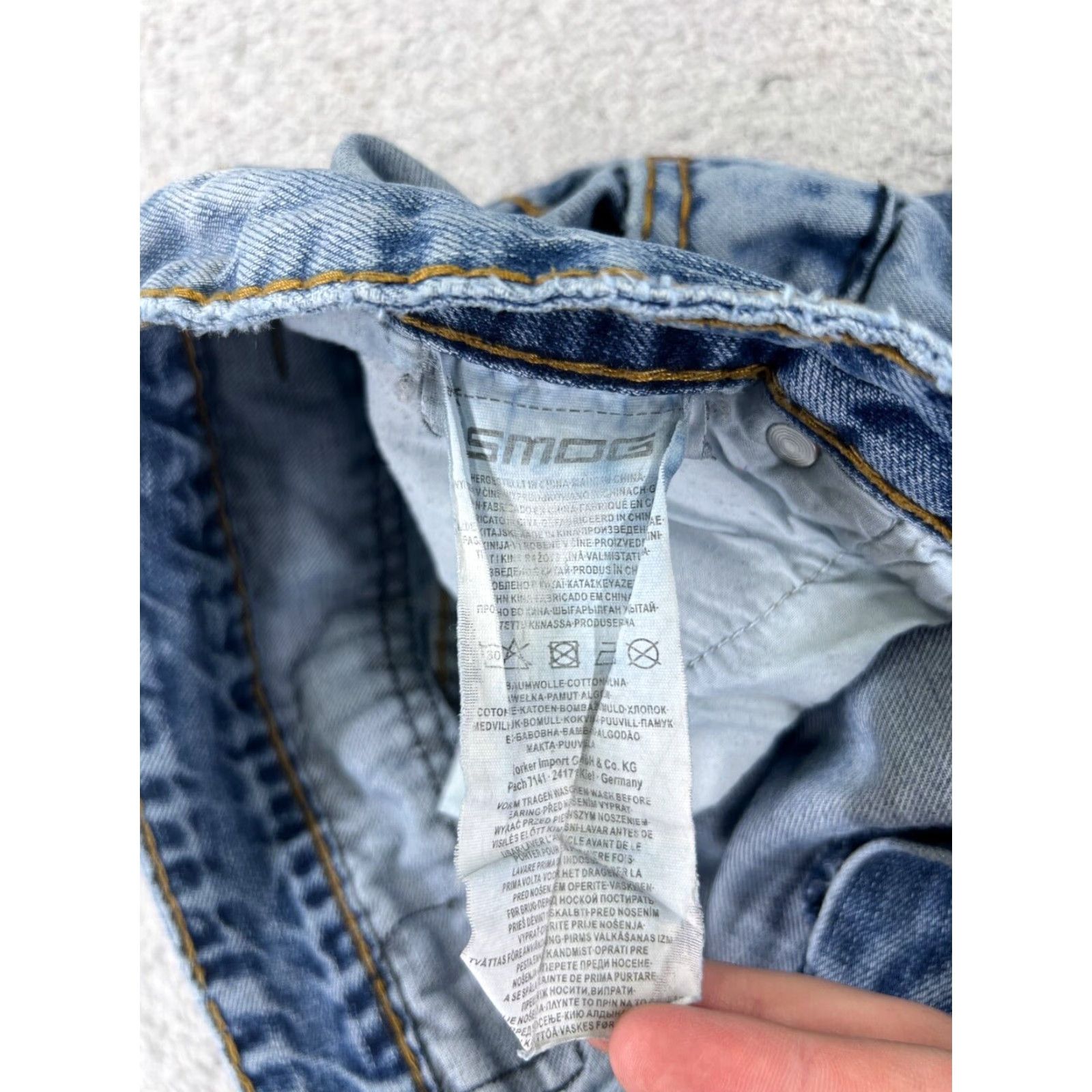 Denime Smog Jeans Men 38 Blue Denim Straight Distressed 38x32 Cotton Vintage No Size US 38 / EU 54 - 7 Thumbnail