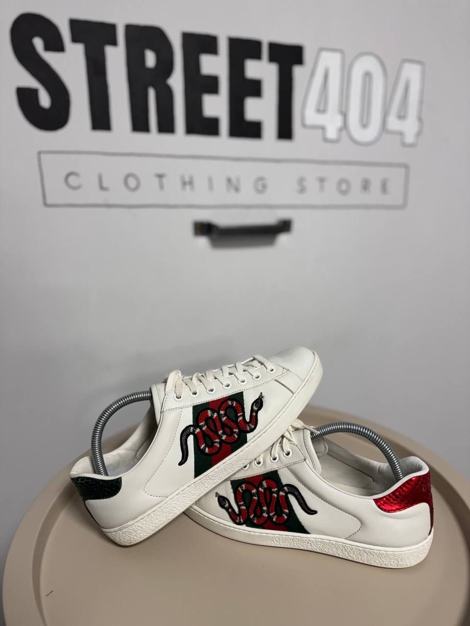 Gucci Gucci Ace Snake Embroidered Web Stripe Sneakers Size US 7 / EU 40 - 7 Thumbnail