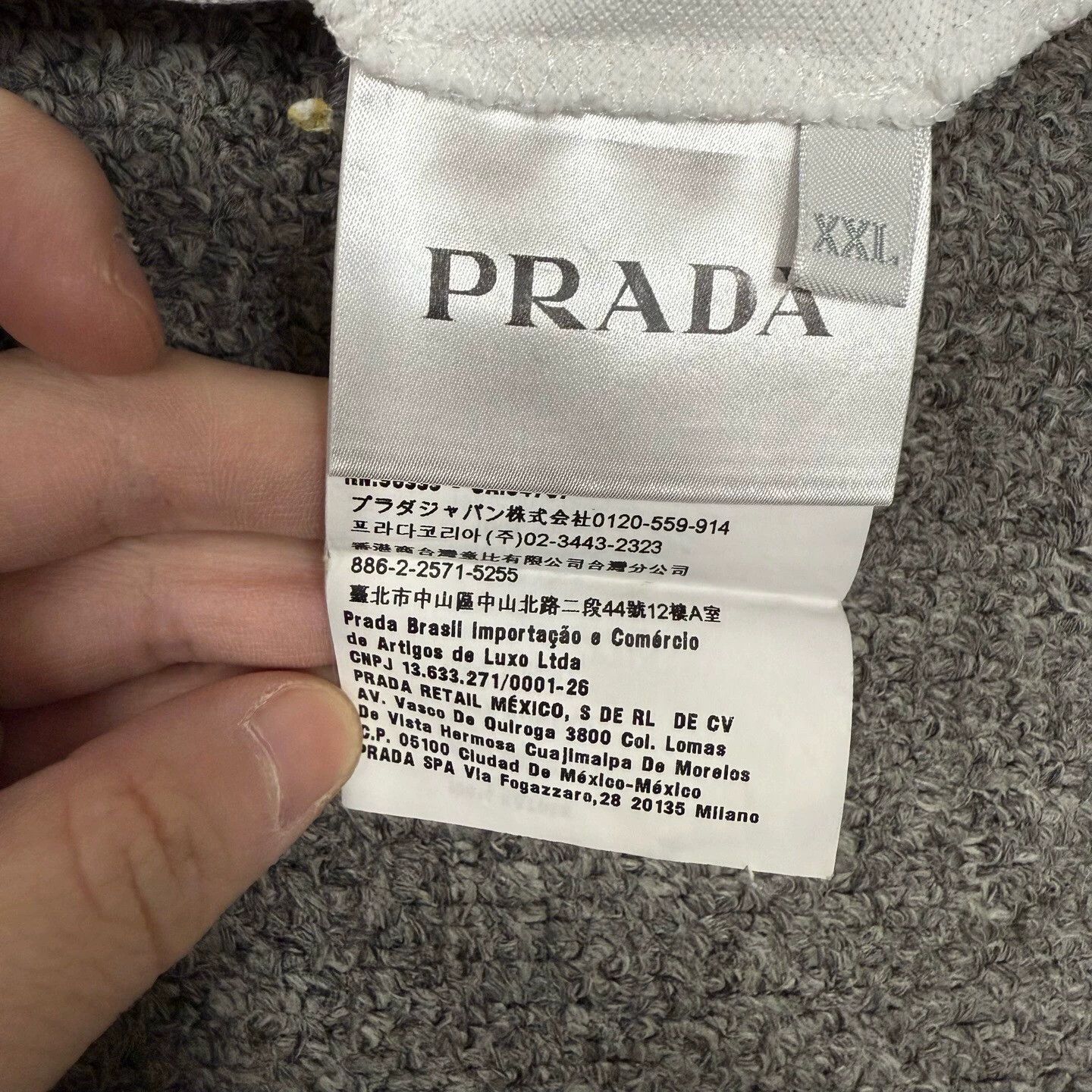 Prada Prada White Logo Short-Sleeve Polo Shirt XXL Mint Size XXL / US 16-18 / IT 52-54 - 4 Thumbnail