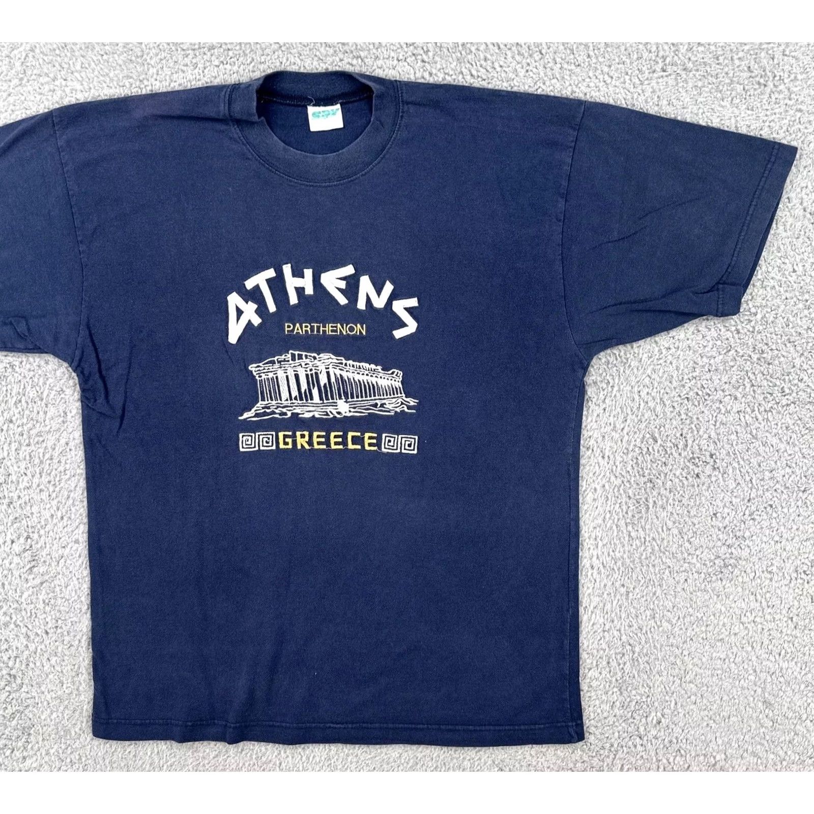 J Brand VINTAGE SAK T Shirt Athens Parthenon Greece Embroidered Blue M Mens Size US M / EU 48-50 / 2 - 2 Thumbnail