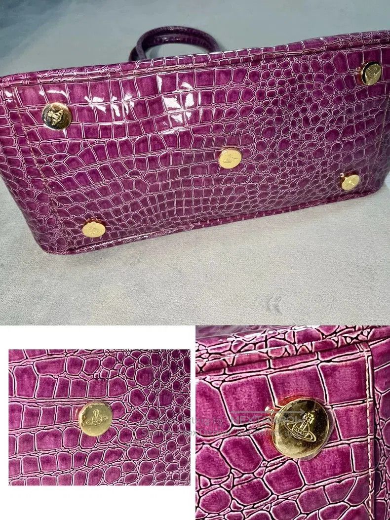 Vivienne Westwood Vivienne Westwood Purple Crocodile Bowling Bag. Size ONE SIZE - 6 Thumbnail