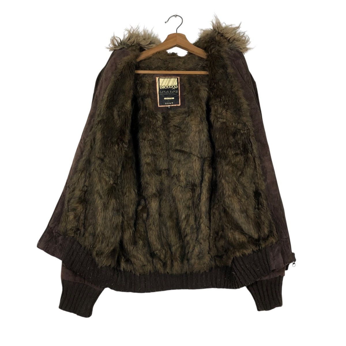 Billabong 🔥VINTAGE BOMBER JACKET CORDUROY BILLABONG MINK FUR HOODIE Size US M / EU 48-50 / 2 - 16 Thumbnail