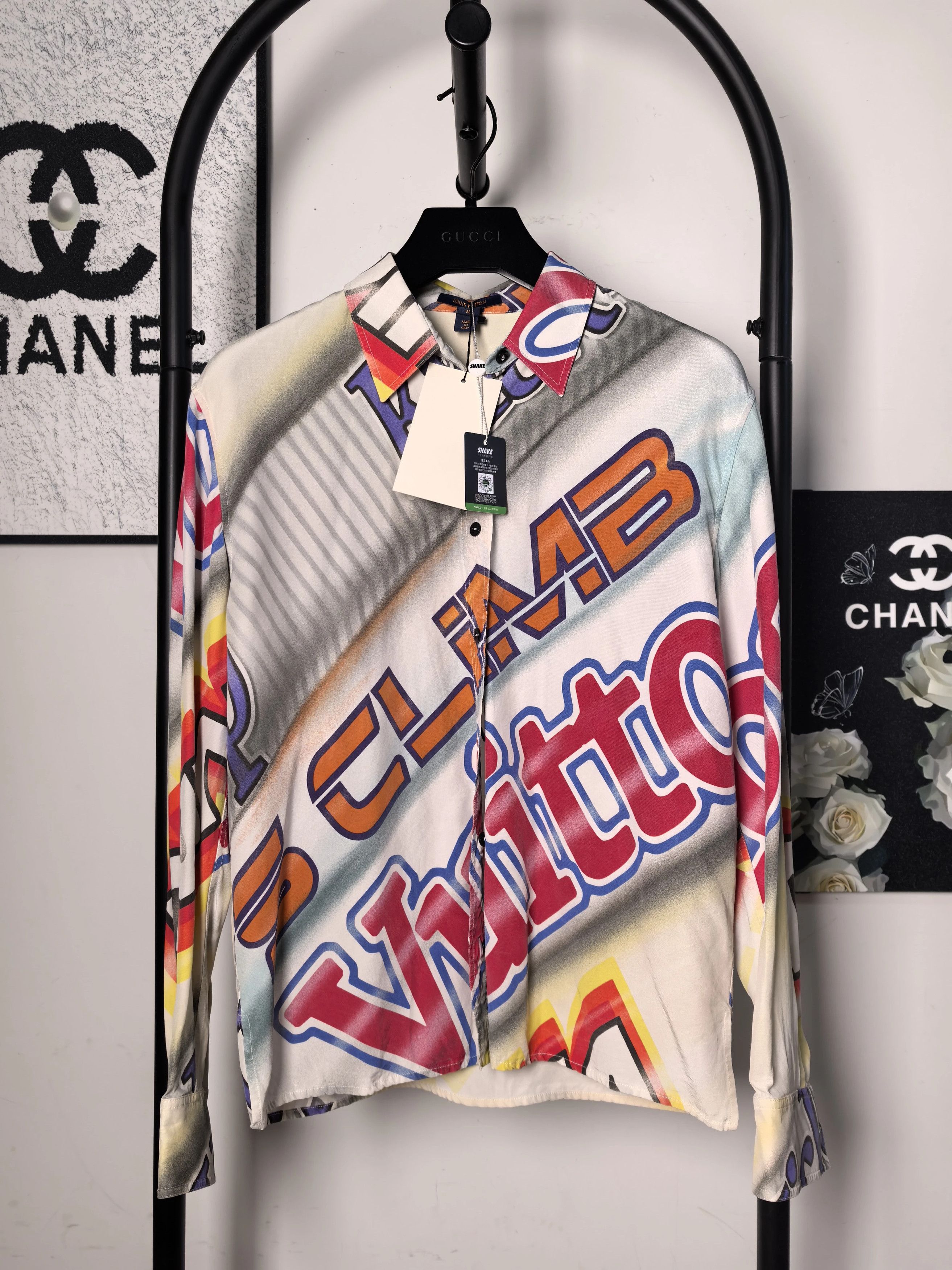 Louis Vuitton LV Floral Retro Slogan Shirt Size S / US 4 / IT 40 - 1 Thumbnail