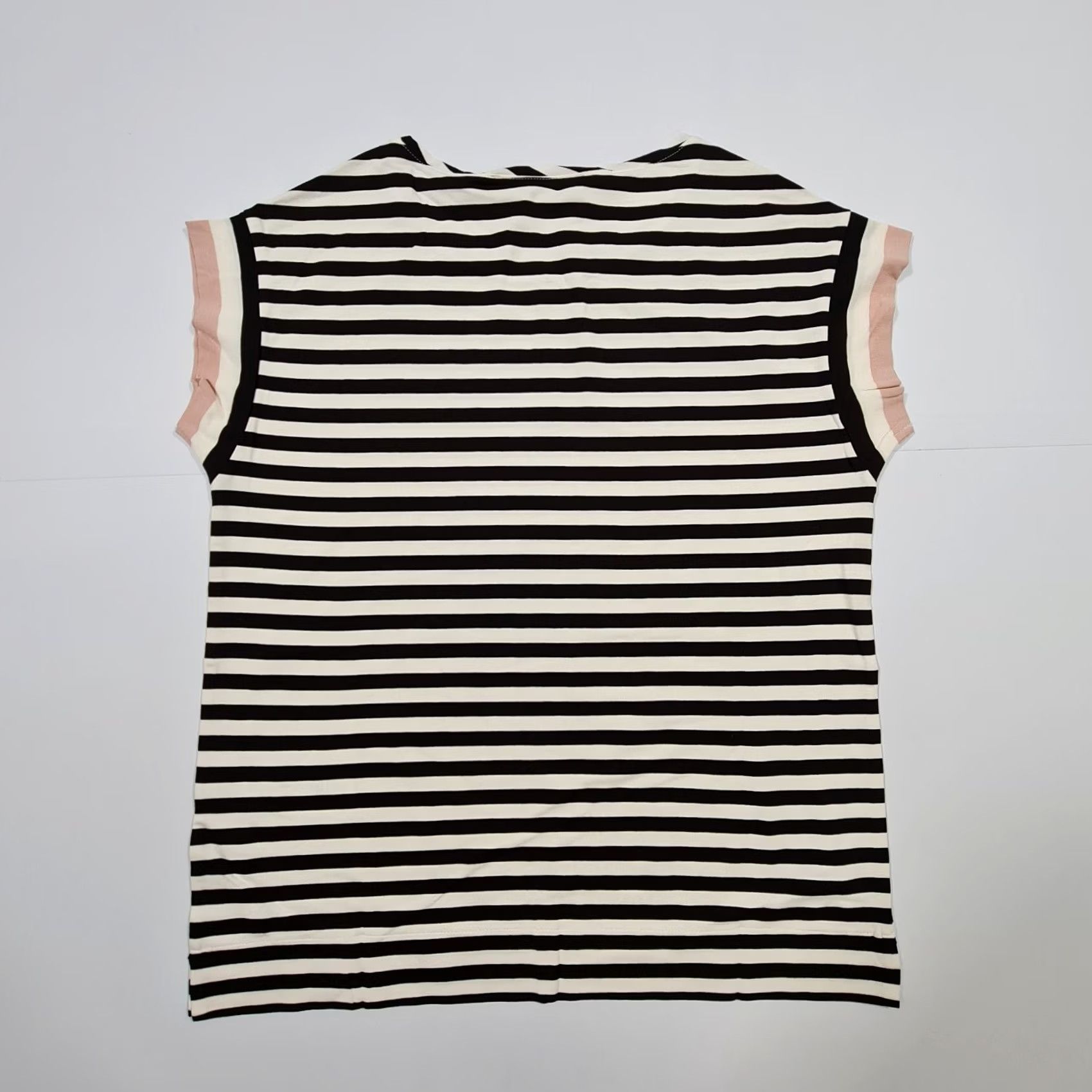 CO Betty & Co Womens T Shirt White Black Small Striped Short Sleeves Stretch Top Size S / US 4 / IT 40 - 7 Thumbnail