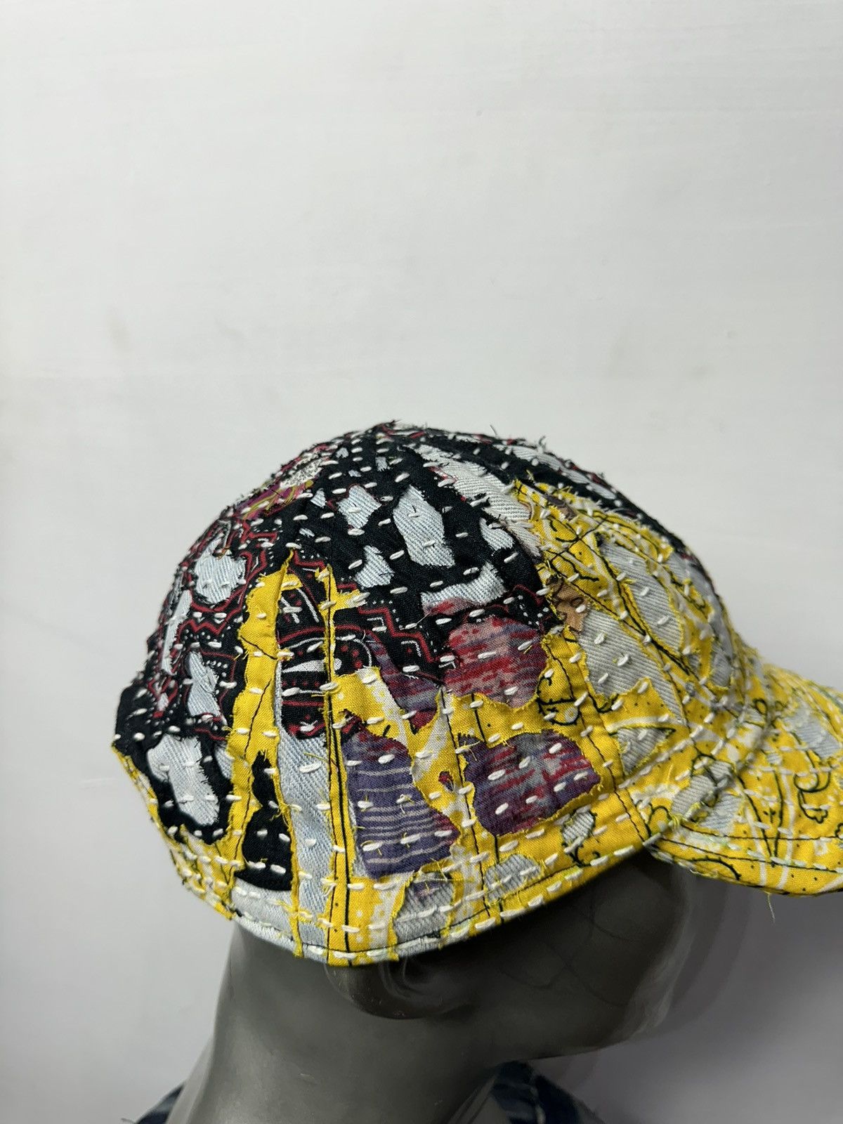 Art Comes First Custom Made Distressed Paisley Patchwork Boro hats Size ONE SIZE - 10 Thumbnail