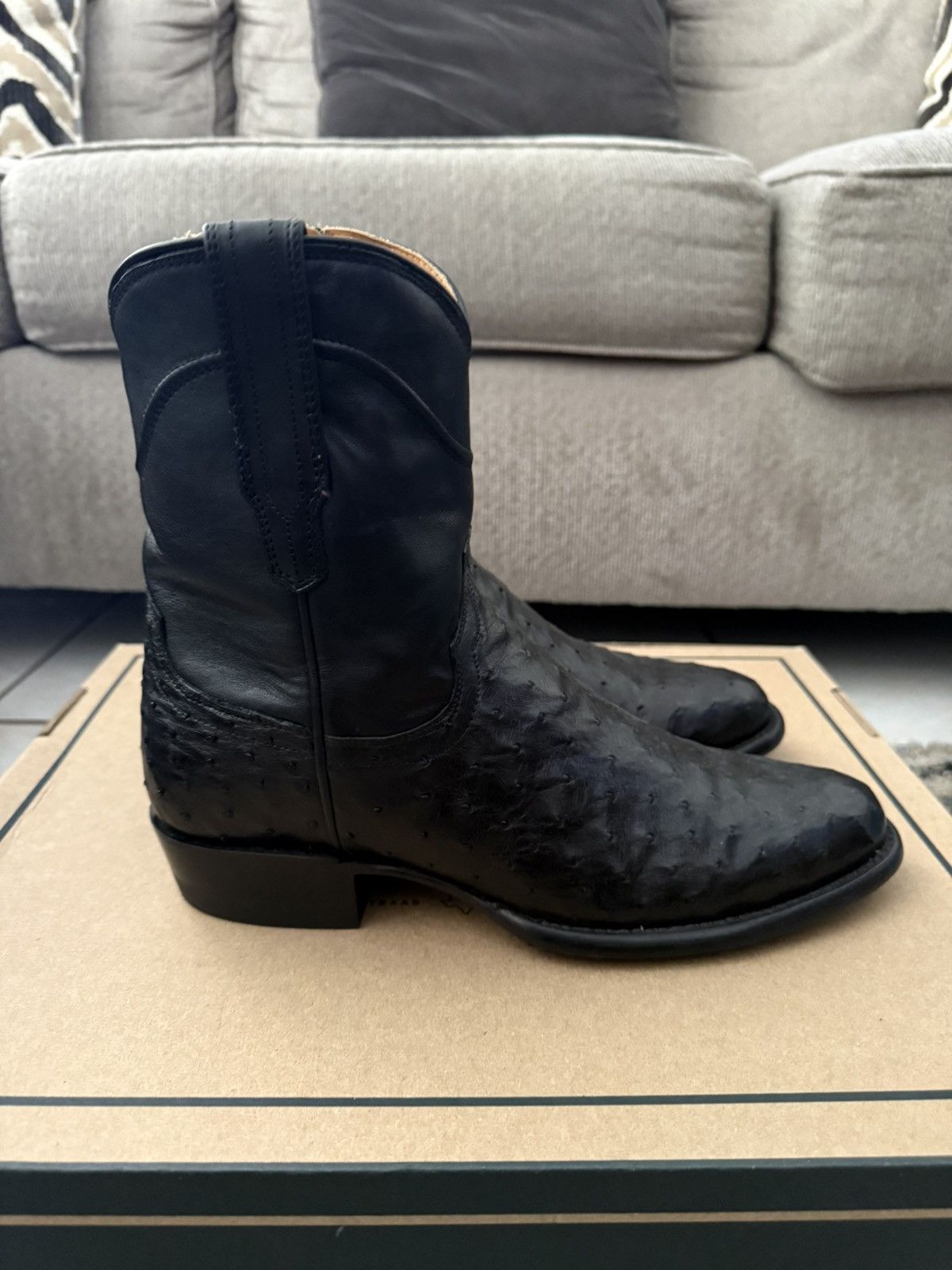 Tecovas Tecovas “The Dean” in Onyx Ostrich Size US 9 / EU 42 - 3 Thumbnail