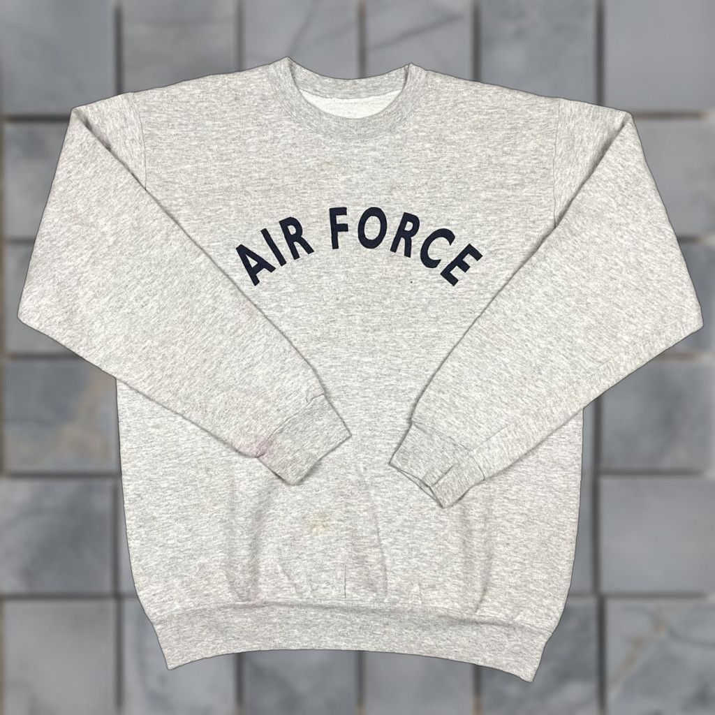 Vintage VINTAGE Air Force Sweatshirt Adult Medium Gray Pullover Long Sleeve Crew Neck USA Mens Size M Sweatshirt Size US M / EU 48-50 / 2 - 1 Thumbnail