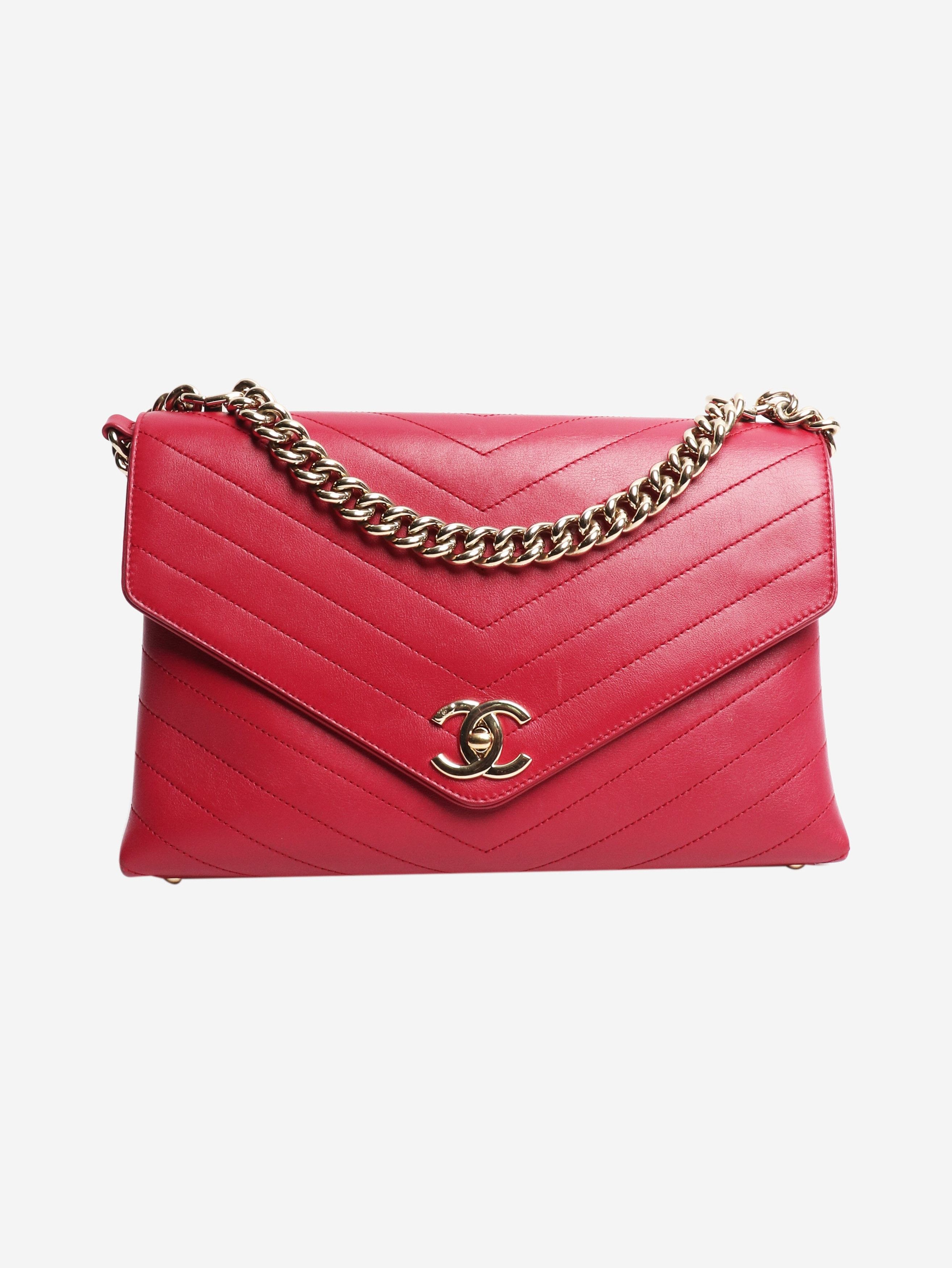 Chanel Red 2018 lambskin chevron-stitched flap bag Size ONE SIZE - 1 Thumbnail