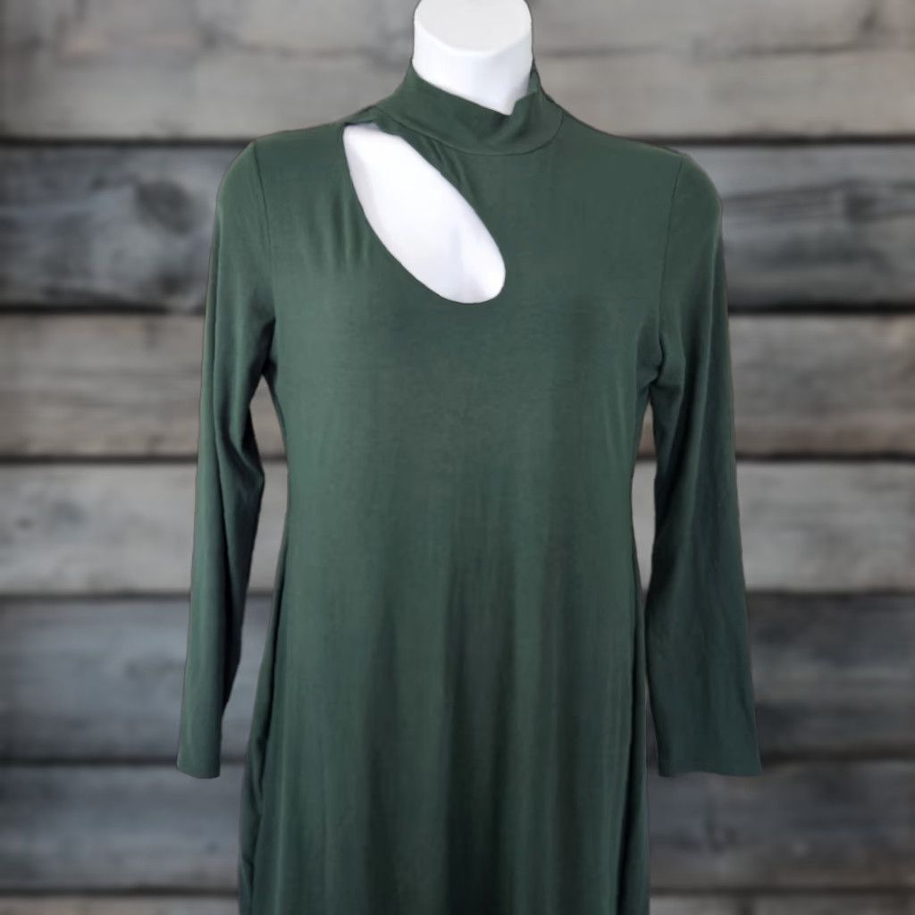 Vintage REMI x Revolve Womens Lori Midi Dress 1X Green Ribbed Long Sleeve Cutout Dress Size XL / US 12-14 / IT 48-50 - 1 Thumbnail