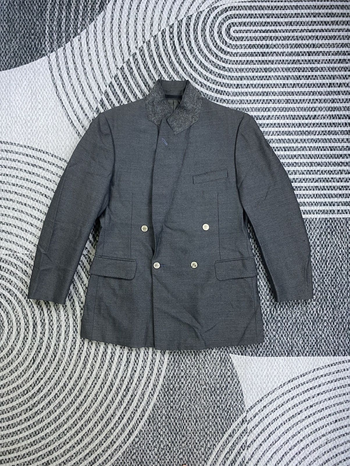 Burberry Vintage Burberrys Wool & Mohair Grey Blazer Jacket Size US M / EU 48-50 / 2 - 5 Thumbnail