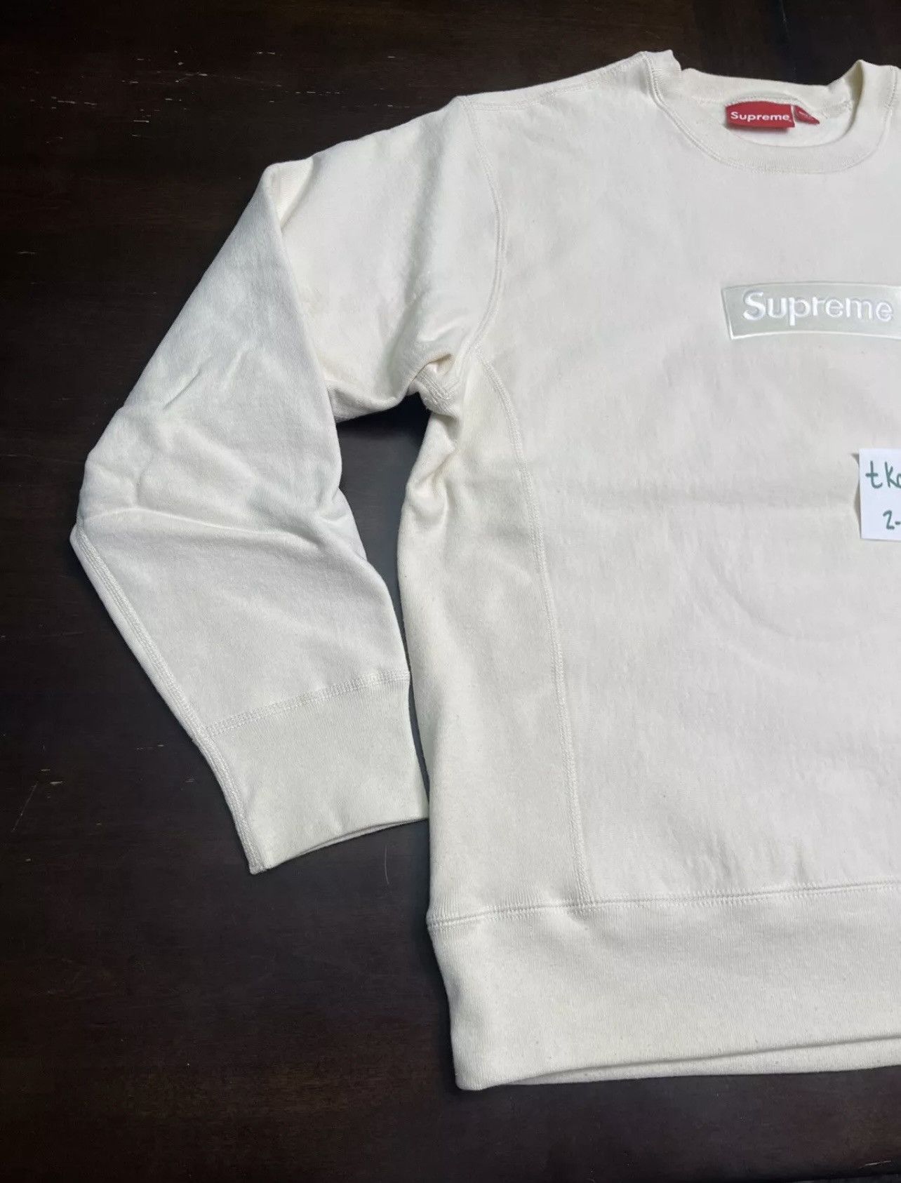 Supreme Supreme Box Logo Crewneck Natural Size Medium (FW18) Size US M / EU 48-50 / 2 - 2 Thumbnail