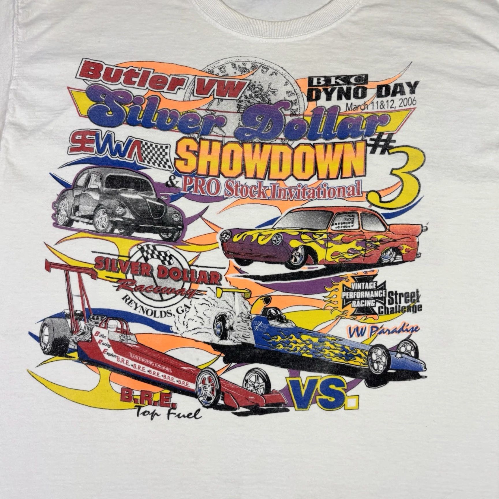 Fruit Of The Loom VINTAGE Hot Rod Car Promo T Shirt White Double Sided Adult XL 2000s Size US XL / EU 56 / 4 - 6 Thumbnail