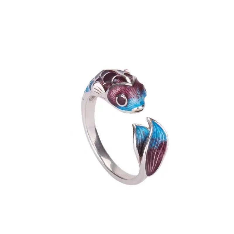 Other Vintage Lucky Koi Fish Cyprinoid Open Ring Size ONE SIZE - 2 Thumbnail