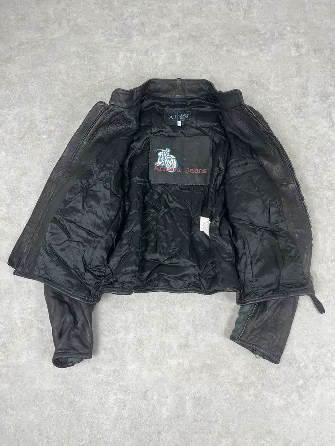 Armani 2000s Armani Hybrid Black & Green Leather Biker Jacket Size US M / EU 48-50 / 2 - 8 Thumbnail