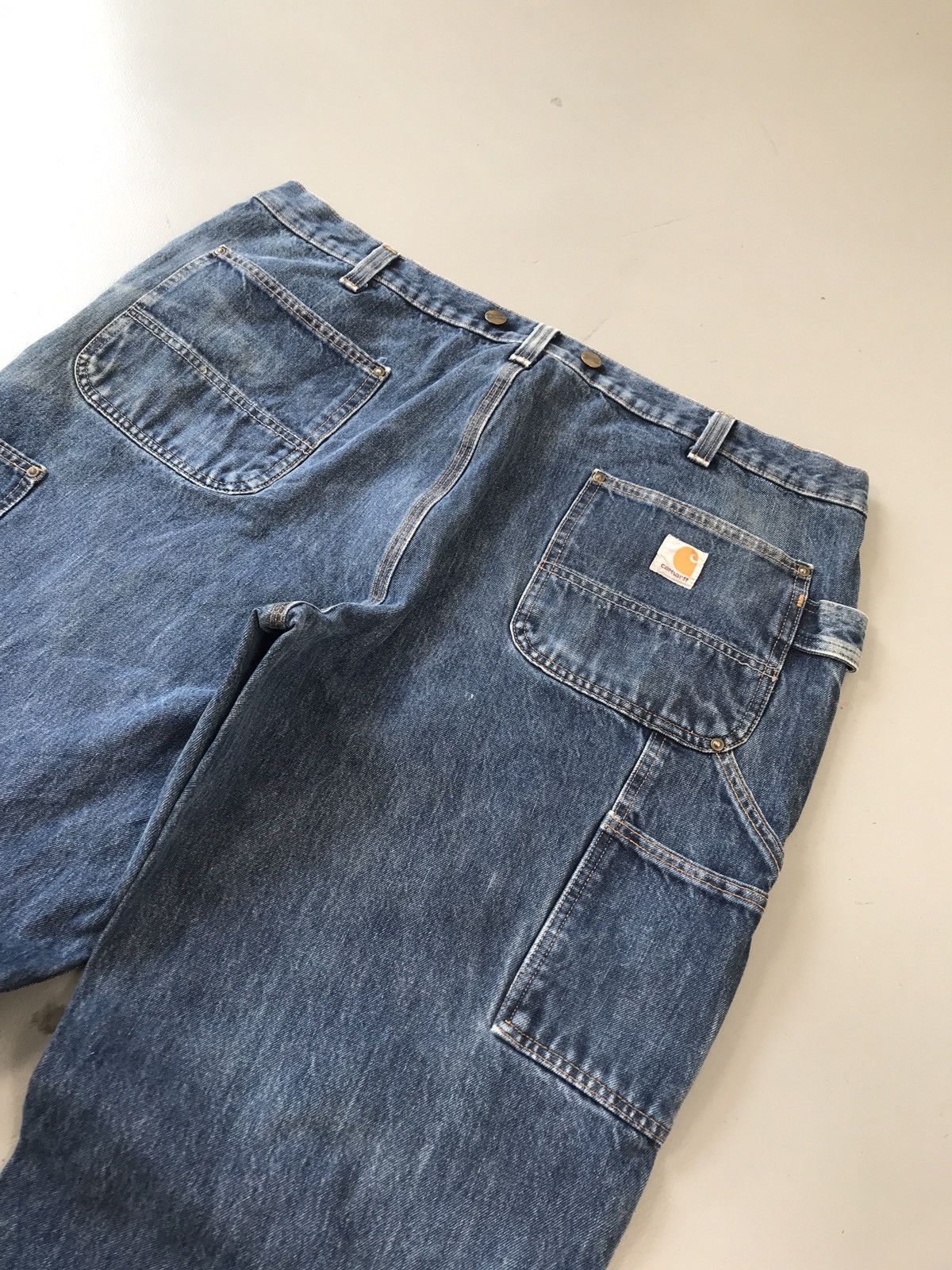 Carhartt × Vintage Vintage Carhartt 103890 I10 double knee carpenter denim Size US 39 - 8 Thumbnail