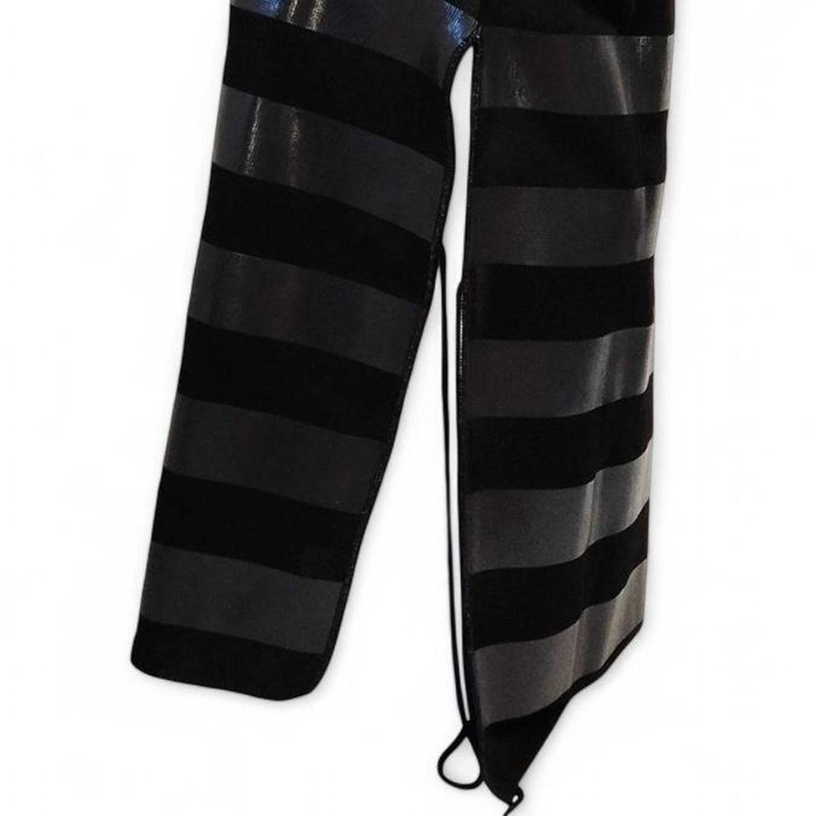 Fendi Fendi Black Faux Leather Striped Tank Mini Dress Top 48 14 Size XL / US 12-14 / IT 48-50 - 2 Thumbnail