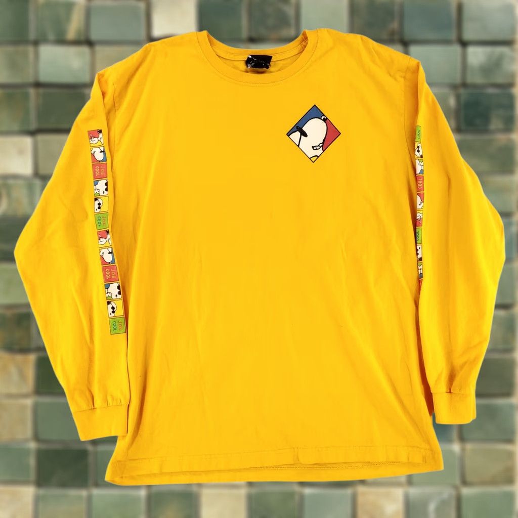 Vintage Dumbgood Snoopy Peanuts Long Sleeve T-Shirt Yellow Mens XL Joe Cool Size US XL / EU 56 / 4 - 1 Thumbnail