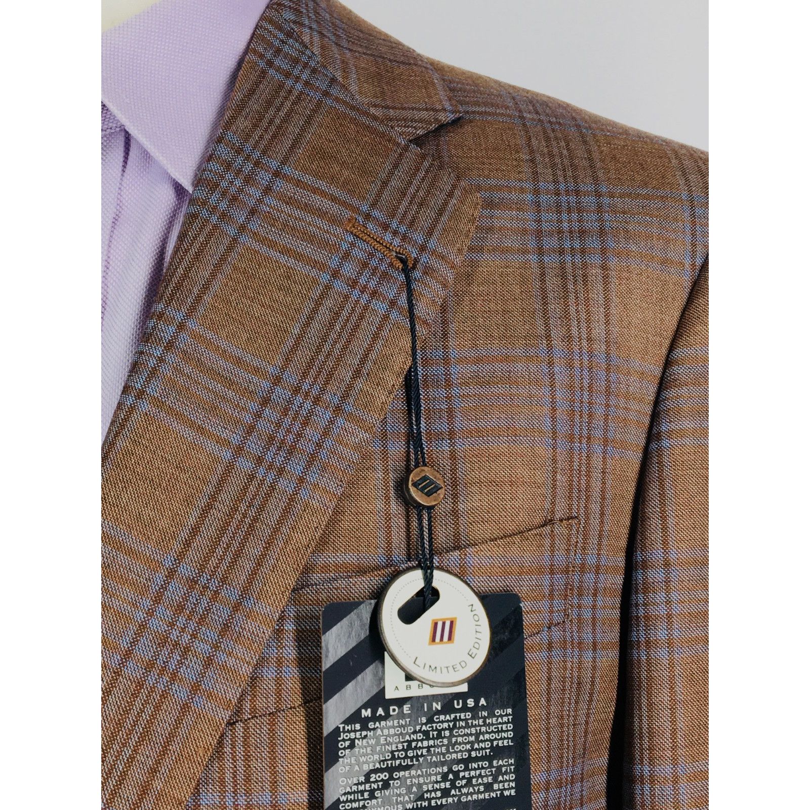 Joseph Abboud NWT 42L Joseph Abboud Ltd Edition Barbera Wool Sport Coat Size 42L - 9 Thumbnail