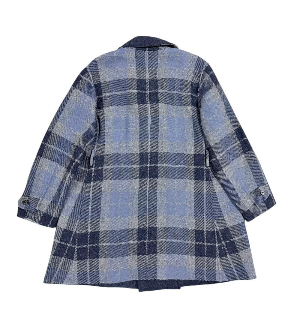 45rpm Vtg💥45rpm Indigo/Tartan Mohair Double Breasted Long Jacket Size US M / EU 48-50 / 2 - 10 Thumbnail