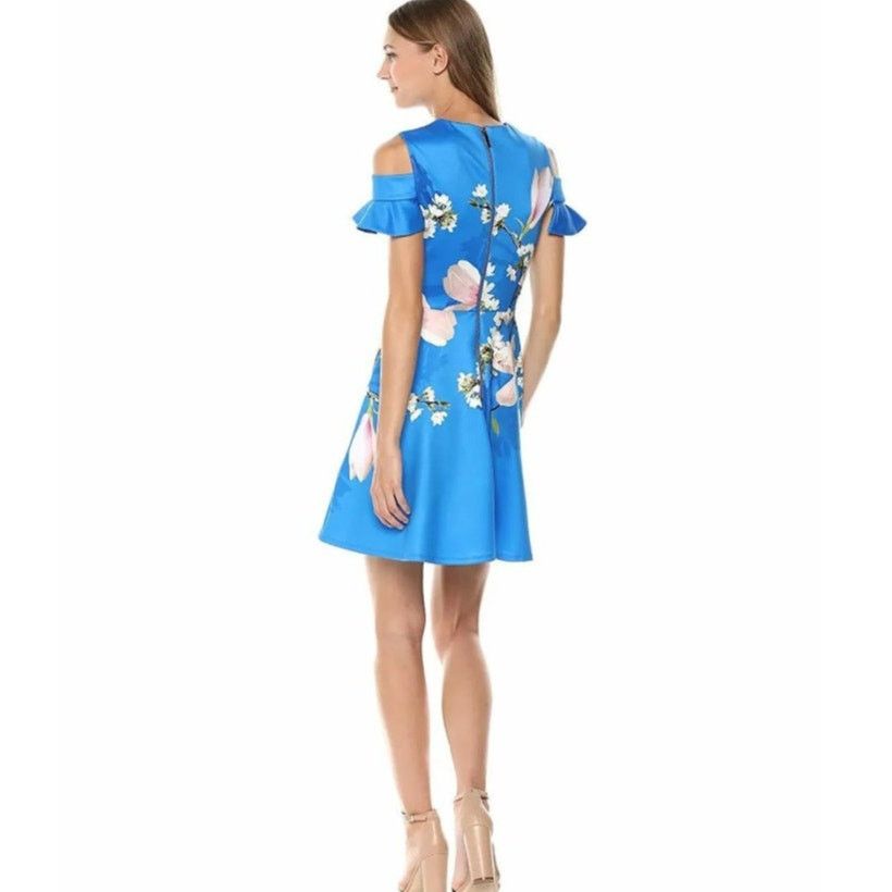 Ted Baker Ted Baker Ambre Harmony Cold Shoulder Floral Dress 5 US 12 Size XL / US 12-14 / IT 48-50 - 3 Thumbnail