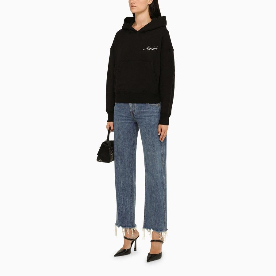 Amiri o1d2blof0724 Logo Hoodies in Black Size S / US 4 / IT 40 - 5 Thumbnail