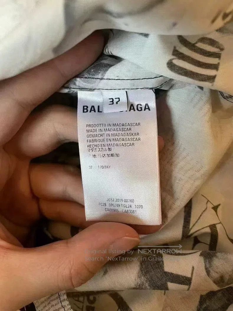 Balenciaga Balenciaga Newspaper Print Shirt. Size US XS / EU 42 / 0 - 2 Thumbnail