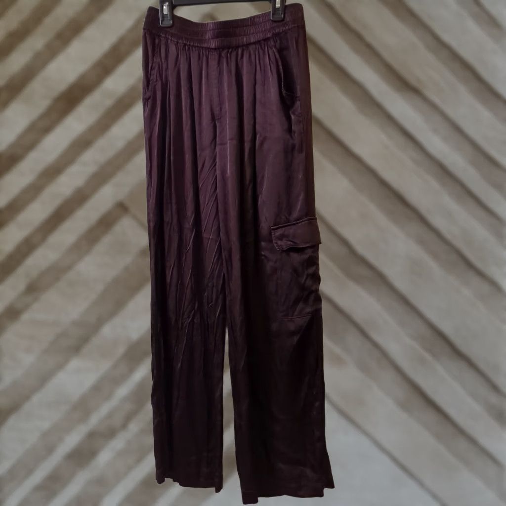 Young Fabulous & Broke Young Fabulous & Broke Lounge Pants Brown Viscose Rayon S Satin Relaxed Women Regular Pants Size 28" / US 6 / IT 42 - 1 Thumbnail