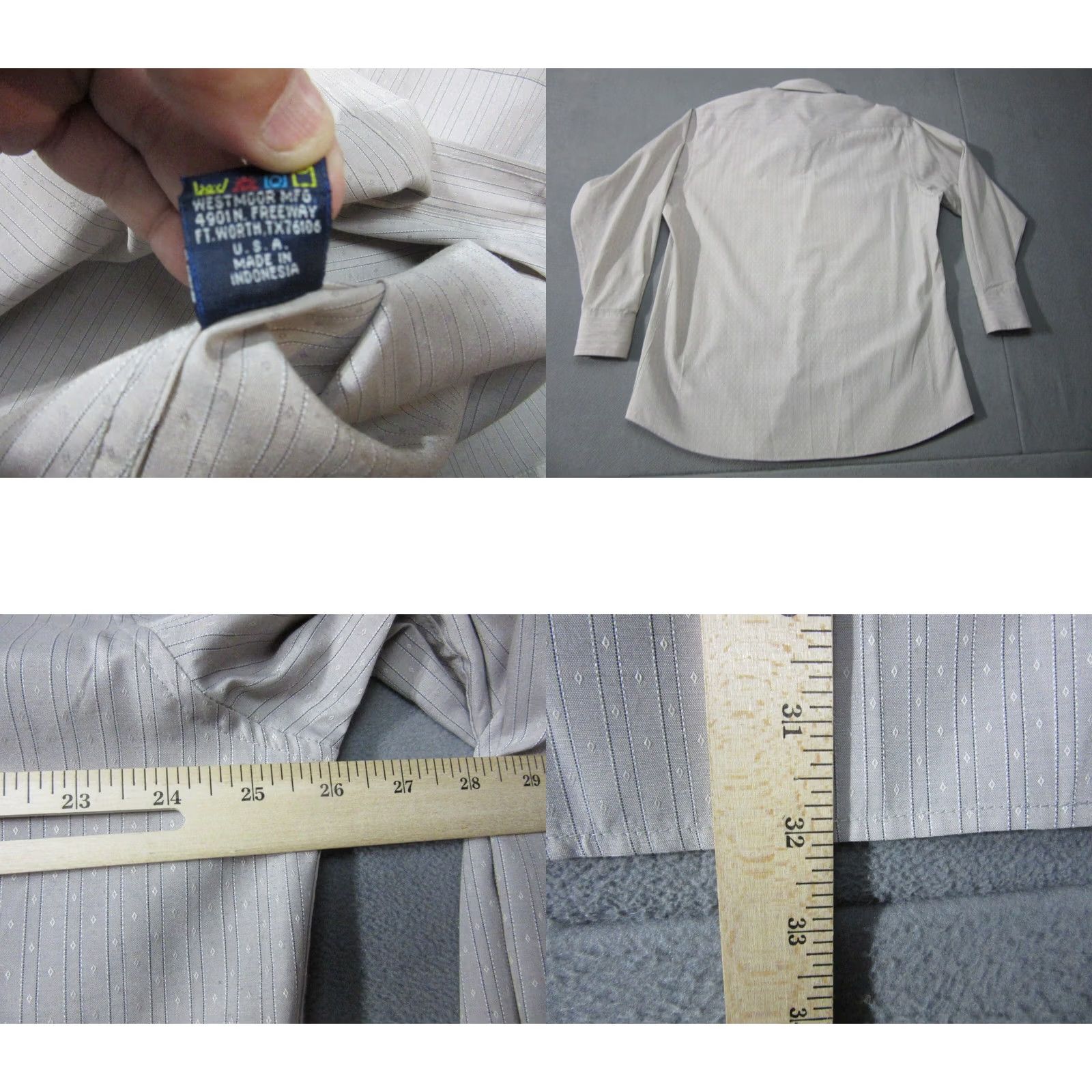Vintage Panhandle Slim Shirt Mens XL Gray Striped Western Long Sleeve Pearl Snap 17.5 35 Size US XL / EU 56 / 4 - 8 Thumbnail