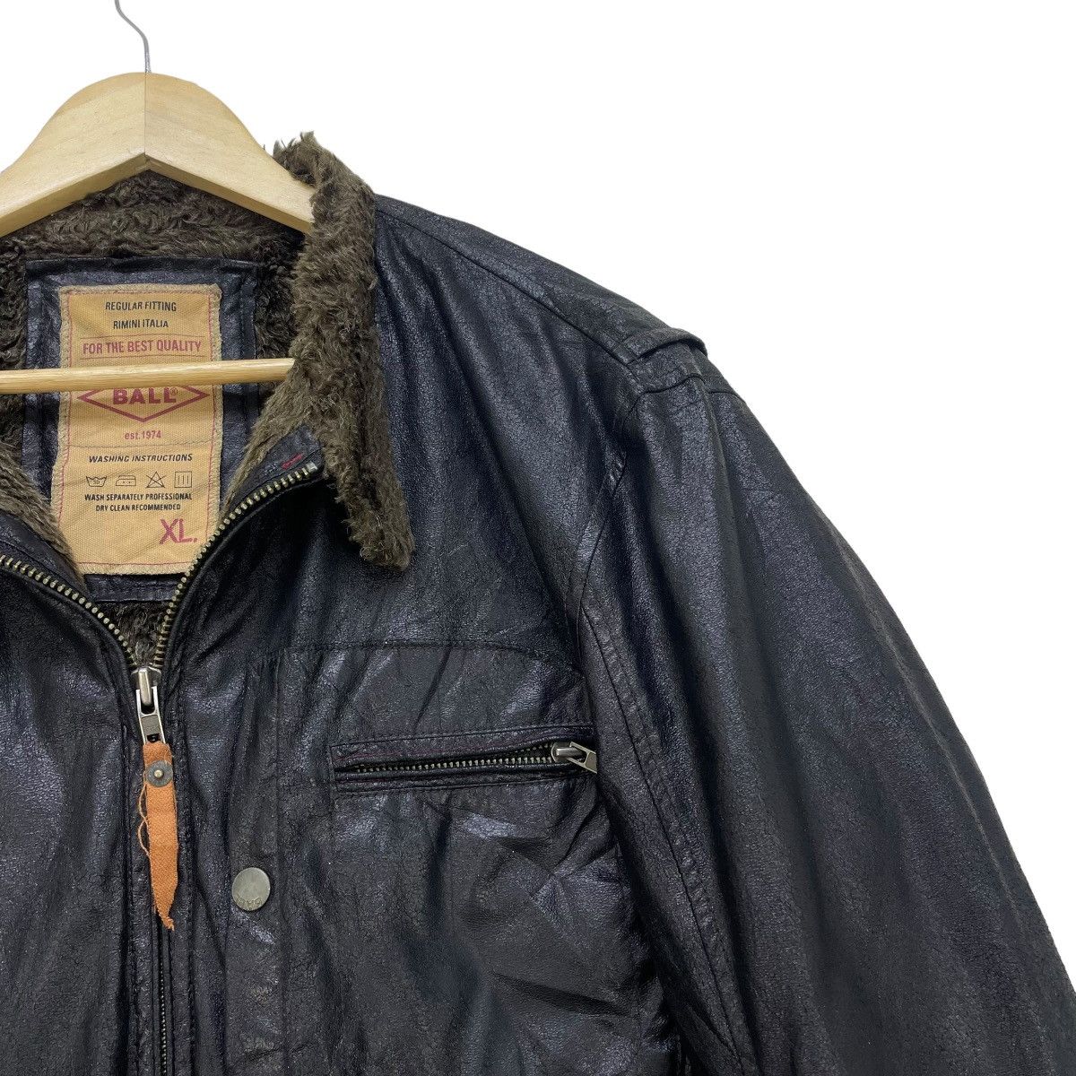 Japanese Brand 💥Vintage Ball Biker Shearling Jacket Size US L / EU 52-54 / 3 - 4 Thumbnail