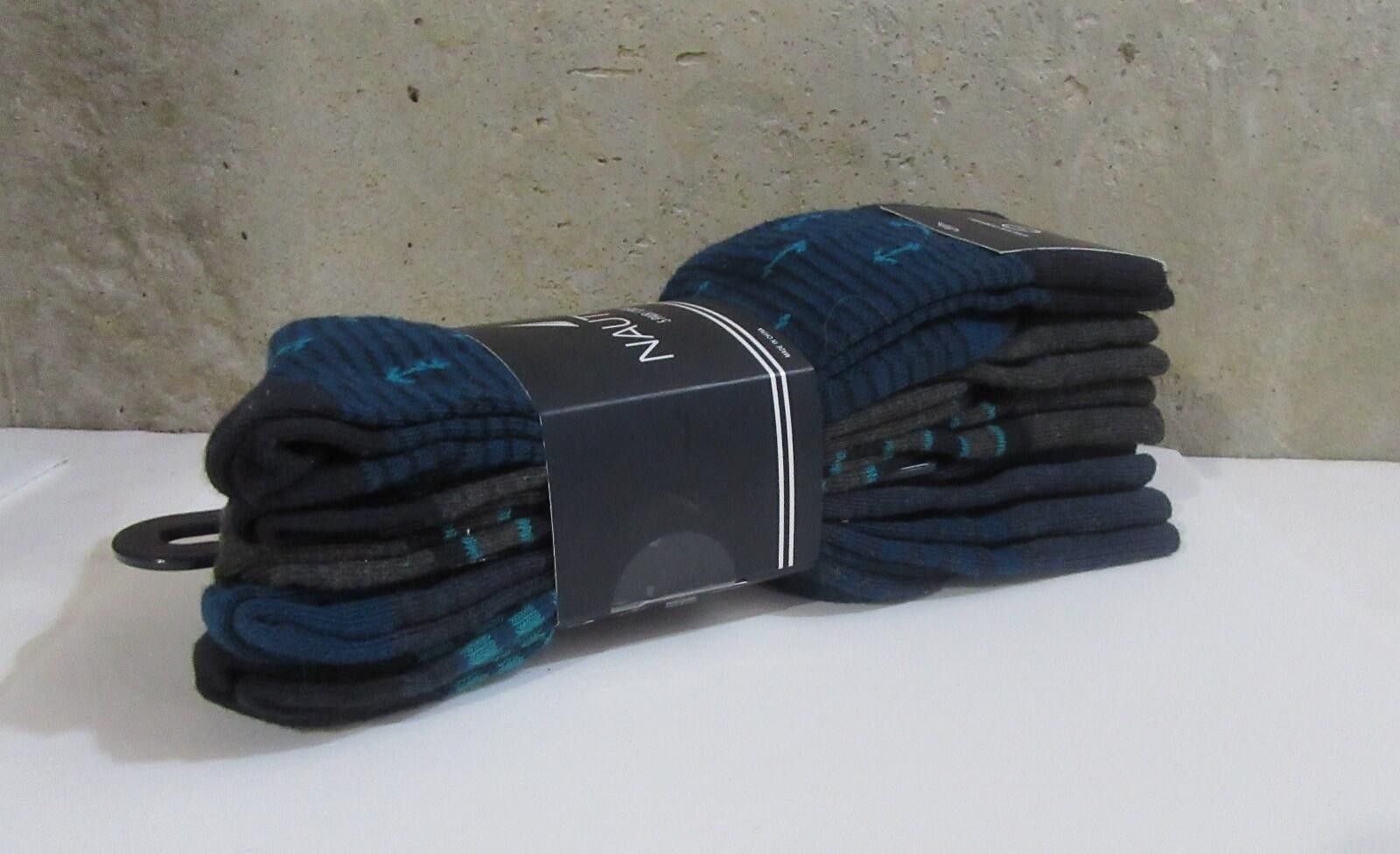 Nautica Nautica Mens 5 Pair Crew Dress Socks Navy Anchor NWT NEW Size ONE SIZE - 4 Thumbnail