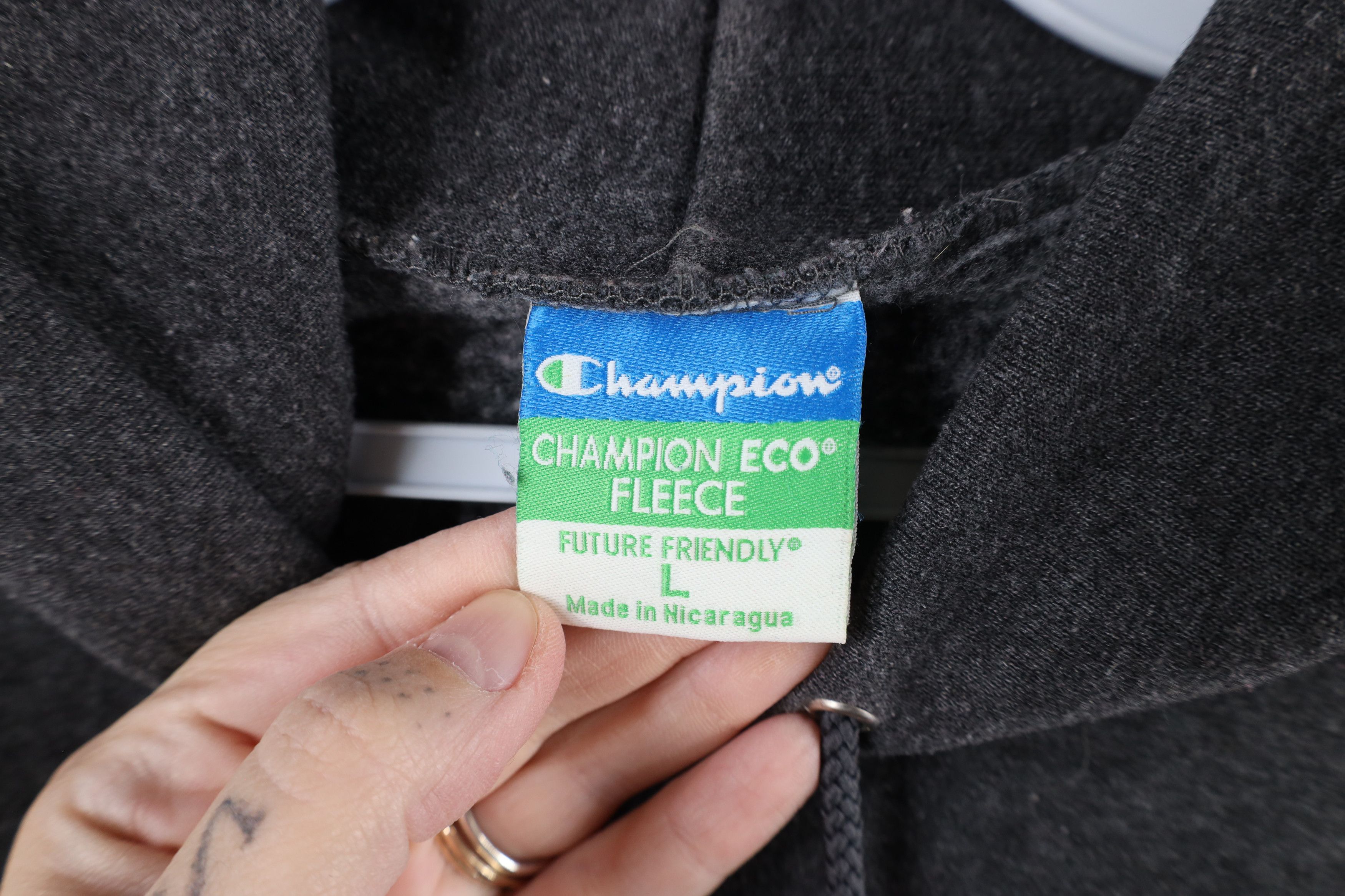 Champion × Vintage Vintage Champion Spell Out Boxing Hoodie Sweatshirt Gray Size US L / EU 52-54 / 3 - 8 Thumbnail