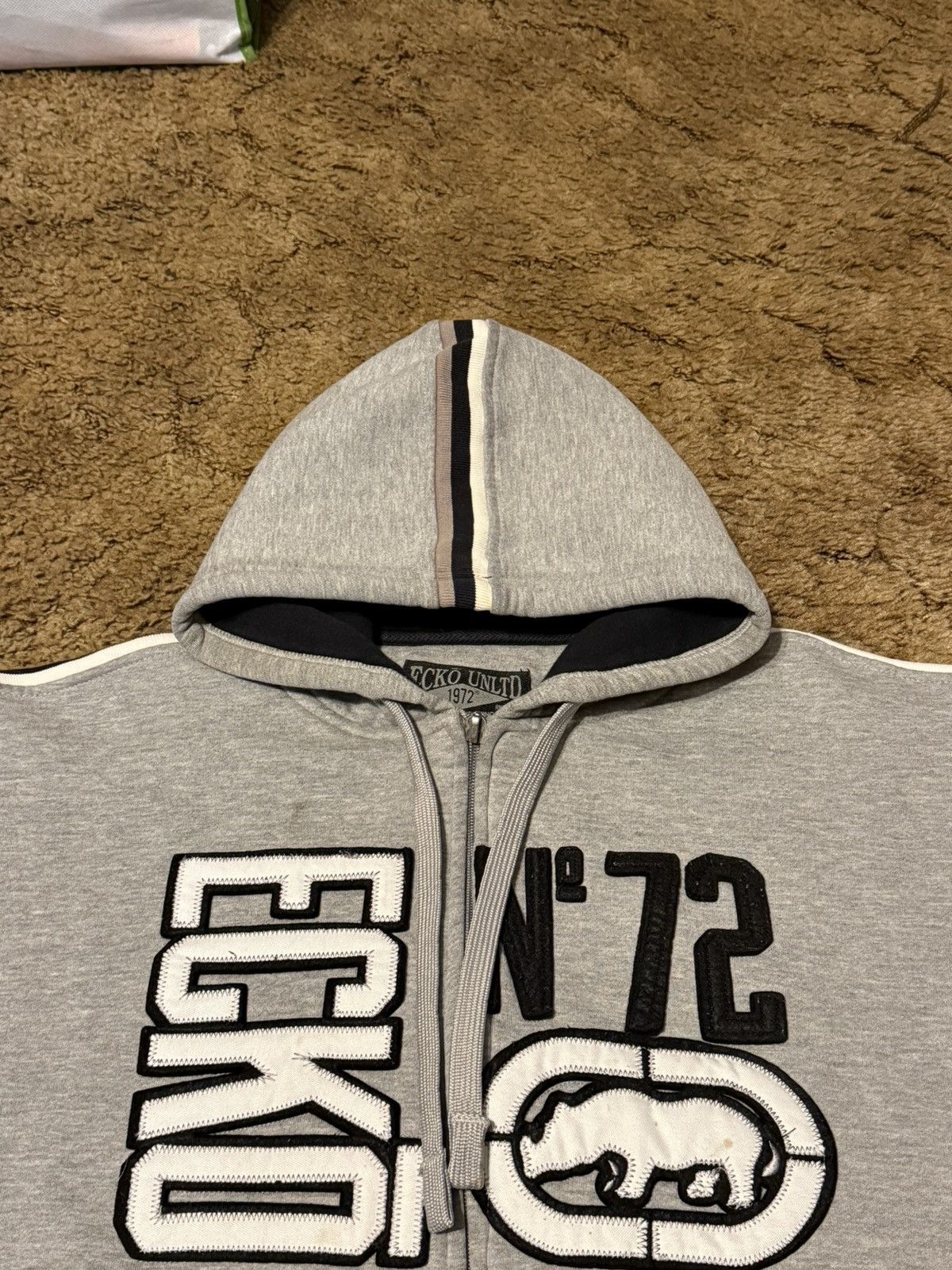 Ecko Unltd. Vintage Y2K Ecko UNLTD Full Zip Up Hoodie Grey XLarge Size US XL / EU 56 / 4 - 2 Thumbnail