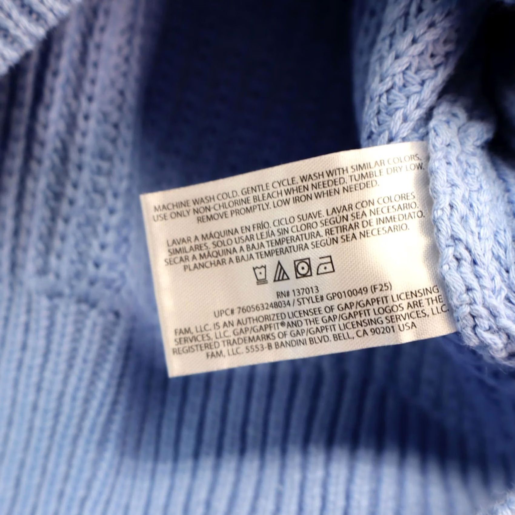 Gap VINTAGE: No Gap Sweater Womens XX-Large Blue 100% Cotton Crew Neck Pullover Knitted Knit Regular Long Sleeve NWT Size XXL / US 16-18 / IT 52-54 - 6 Thumbnail