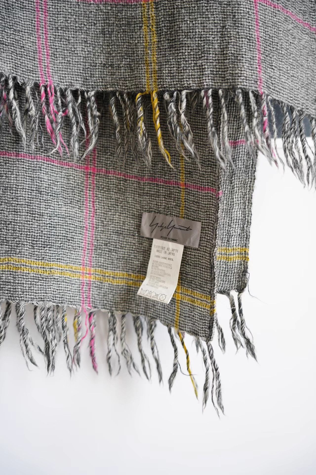 Yohji Yamamoto Yohji Yamamoto 08aw Vintage Plaid Fringe Scarf K4 Size ONE SIZE - 3 Thumbnail