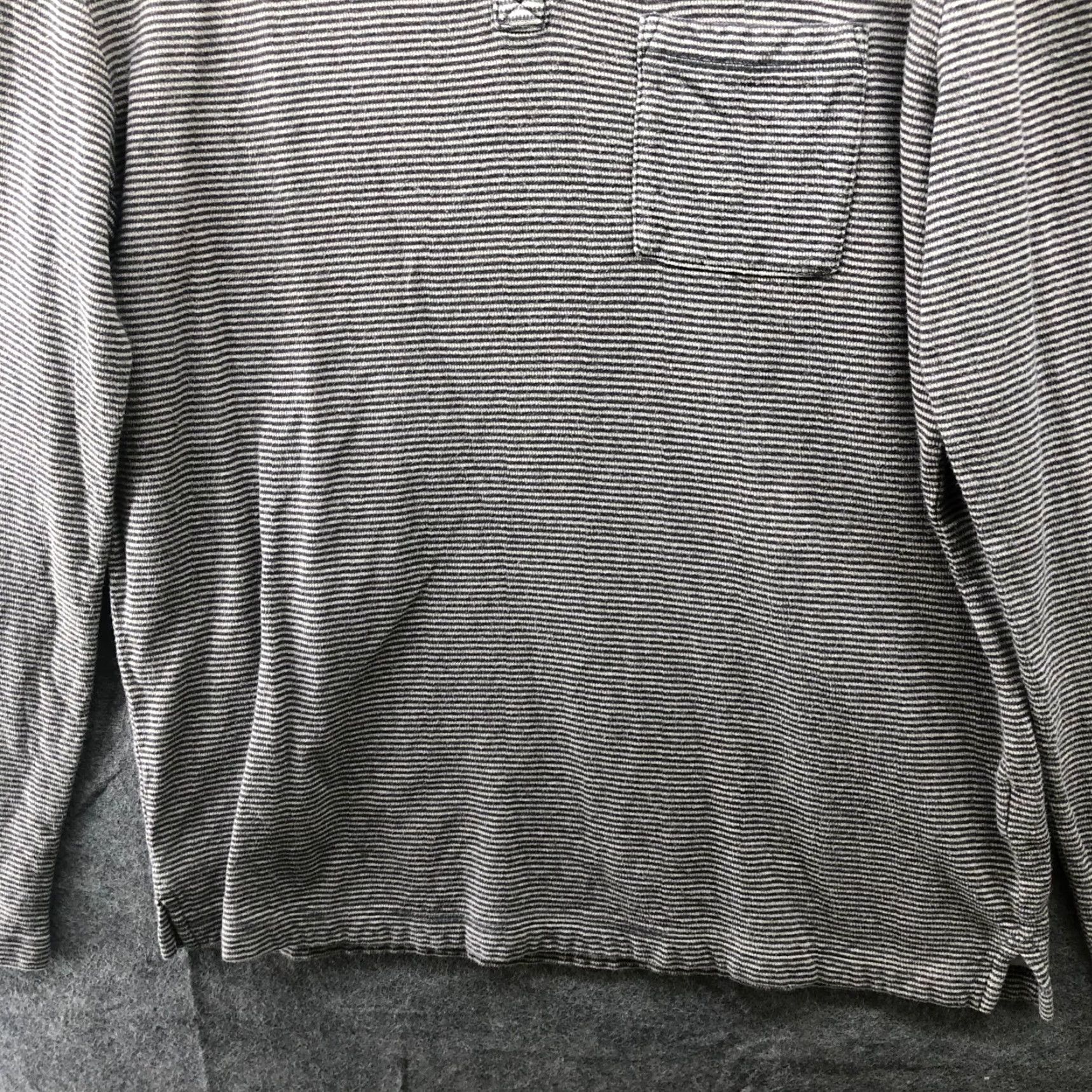 Gap Gap Henley T-Shirt Mens M Long Sleeve Striped Brown Cotton Thermal Size US M / EU 48-50 / 2 - 4 Thumbnail