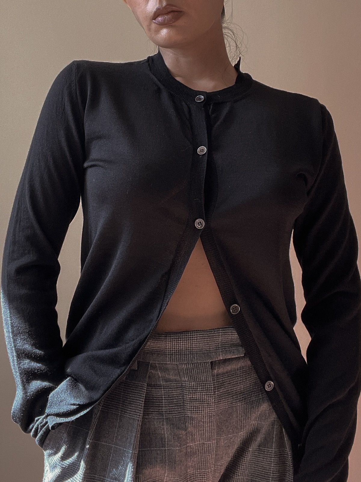 Marni Marni Black Wool & Silk Cardigan Size S / US 4 / IT 40 - 2 Thumbnail