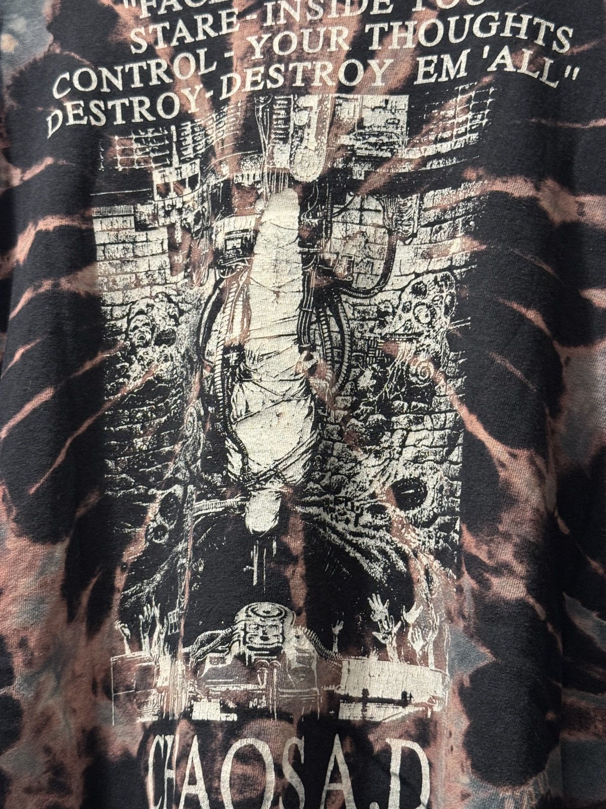 Band Tees × Vintage *RARE* SEPULTURA LONGSLEEVE CHAOS AD 90s VINTAGE TIE DYE Size US XL / EU 56 / 4 - 8 Thumbnail