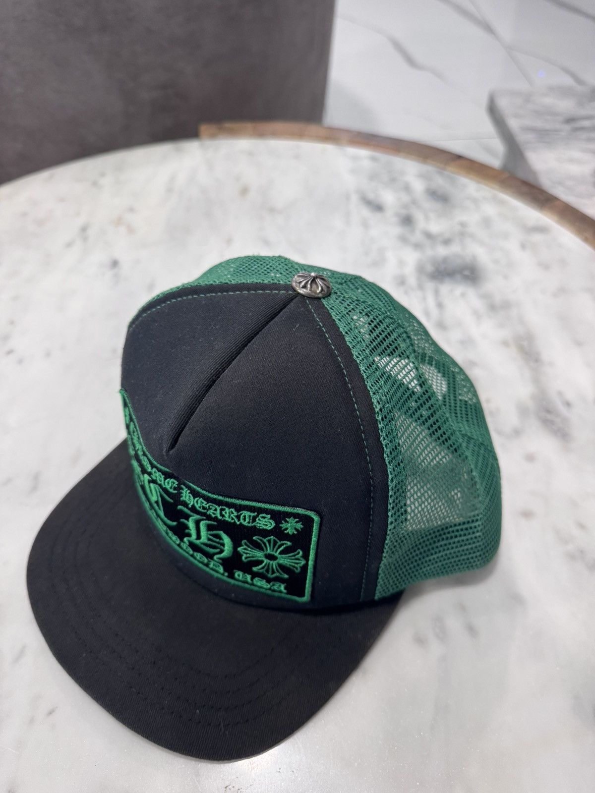 Chrome Hearts Chrome Hearts CH Black/Green Hollywood Trucker Size ONE SIZE - 2 Thumbnail