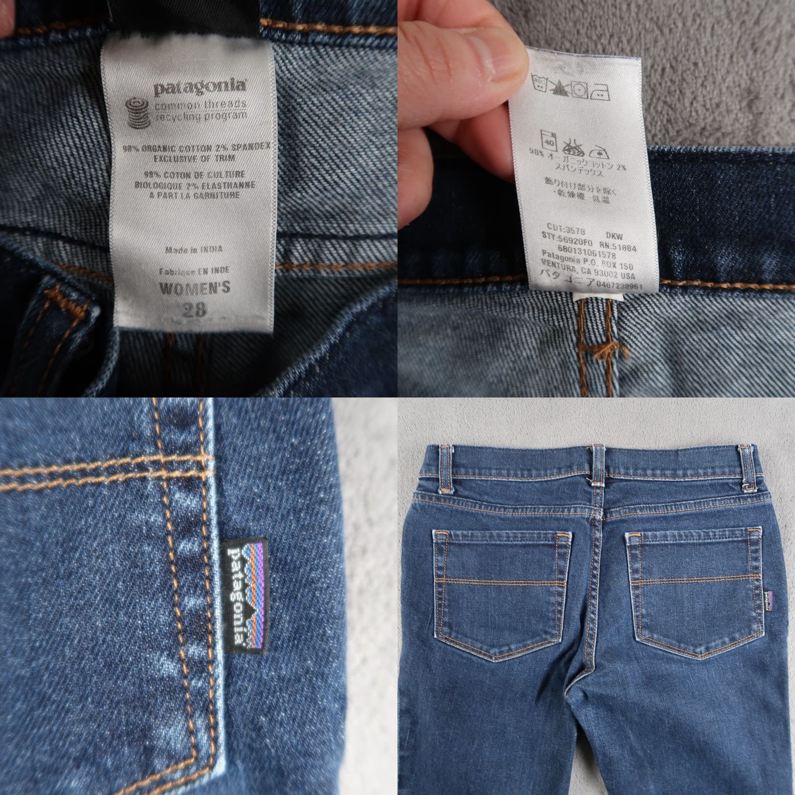 Patagonia Patagonia Jeans Womens 28 Straight Regular Fit Dark Apple Patagonia Denim 5-Pocket Logo Blue Modern Outdoors Jeans Womens Size 28" / US 6 / IT 42 - 9 Thumbnail