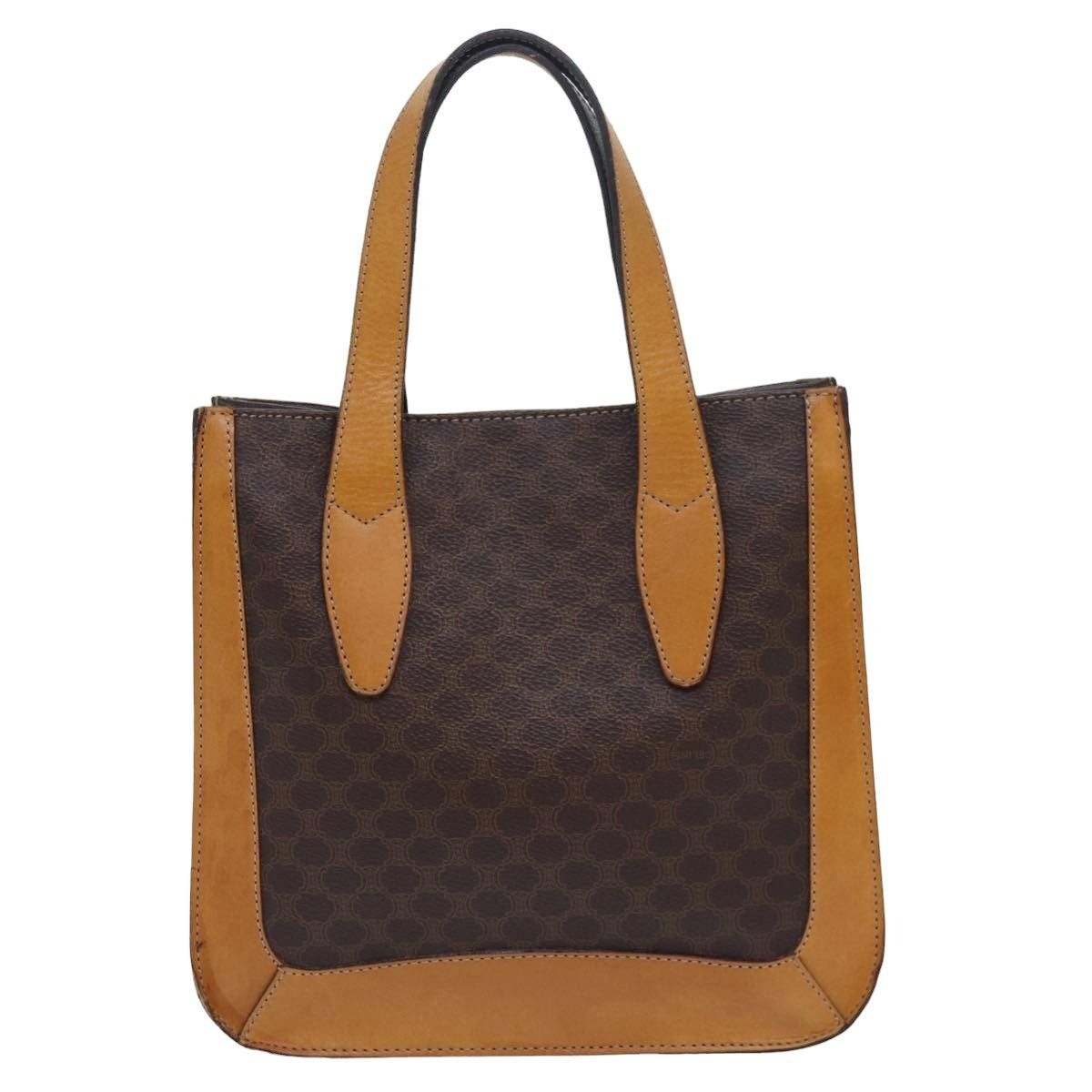 Celine CELINE Macadam Canvas Hand Bag Pvc Leather Brown Size ONE SIZE - 3 Thumbnail