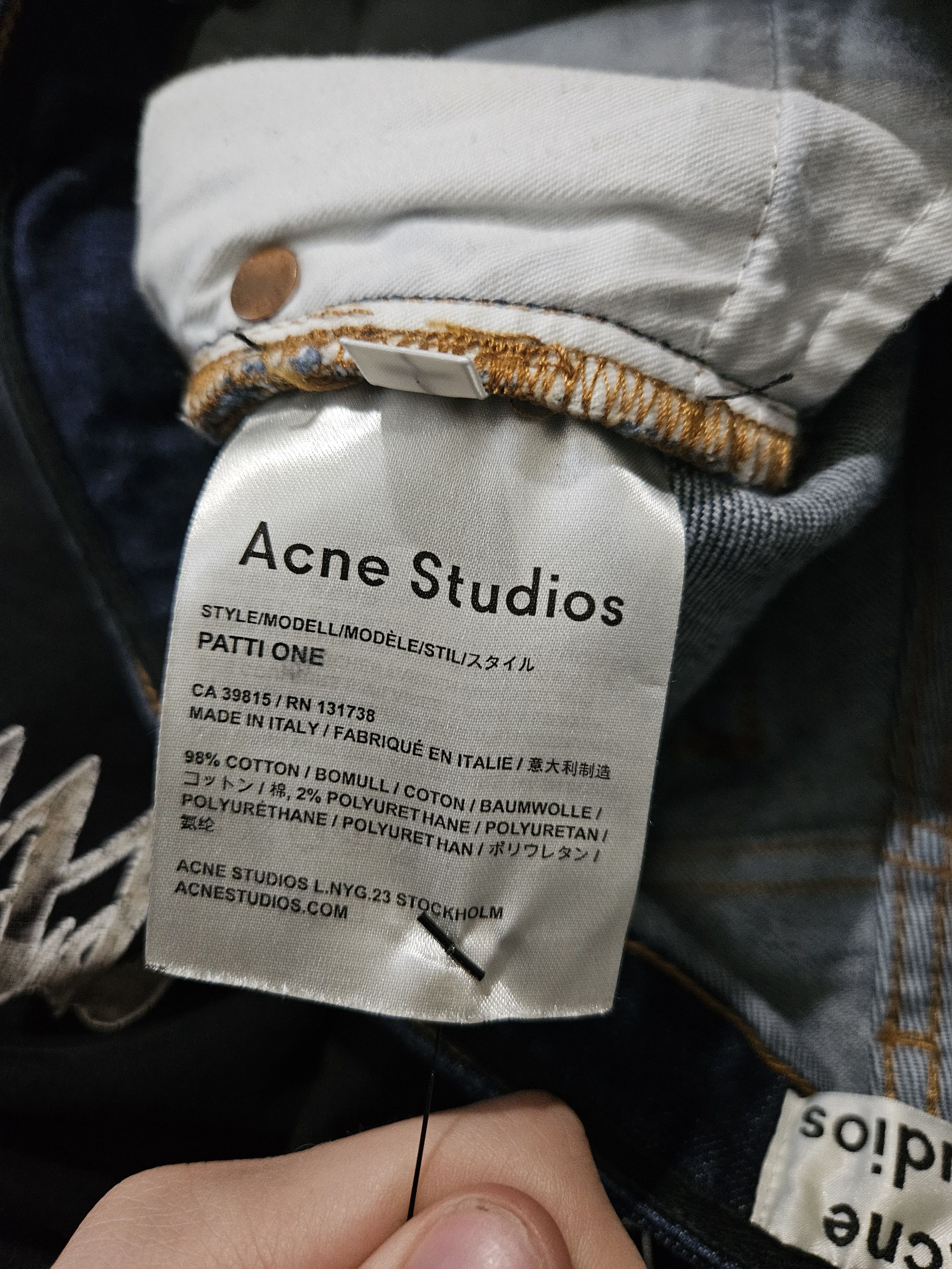 Acne Studios Patti One Blue Skinny Denim Jeans Size 26" / US 2 / IT 38 - 8 Thumbnail