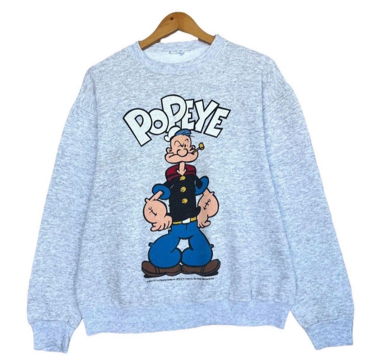 Cartoon Network × Vintage Vintage 90s Popeye Sweater Popeye Crewneck Popeye Sweatshirt Size US L / EU 52-54 / 3 - 2 Thumbnail