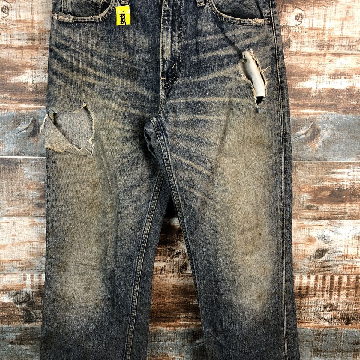 Levi's 503 Levis Blue ripped distressed Denim jeans #A2615 Size US 30 / EU 46 - 5 Thumbnail