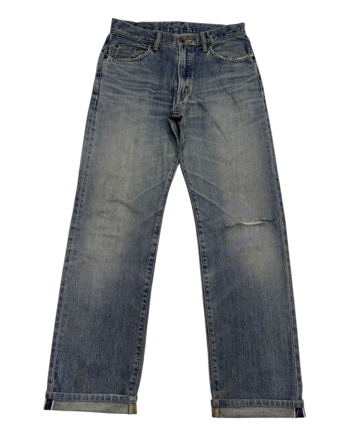 14th Addiction 🔥EDWIN 505xx SELVEDGE BAGGY DISTRESSED DENIM JEANS Size US 30 / EU 46 - 1 Thumbnail