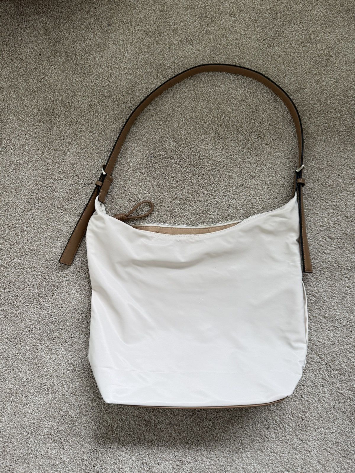 United Arrows Japanese Unisex Utility Hobo Shoulder Bag in Nylon White Size ONE SIZE - 1 Thumbnail