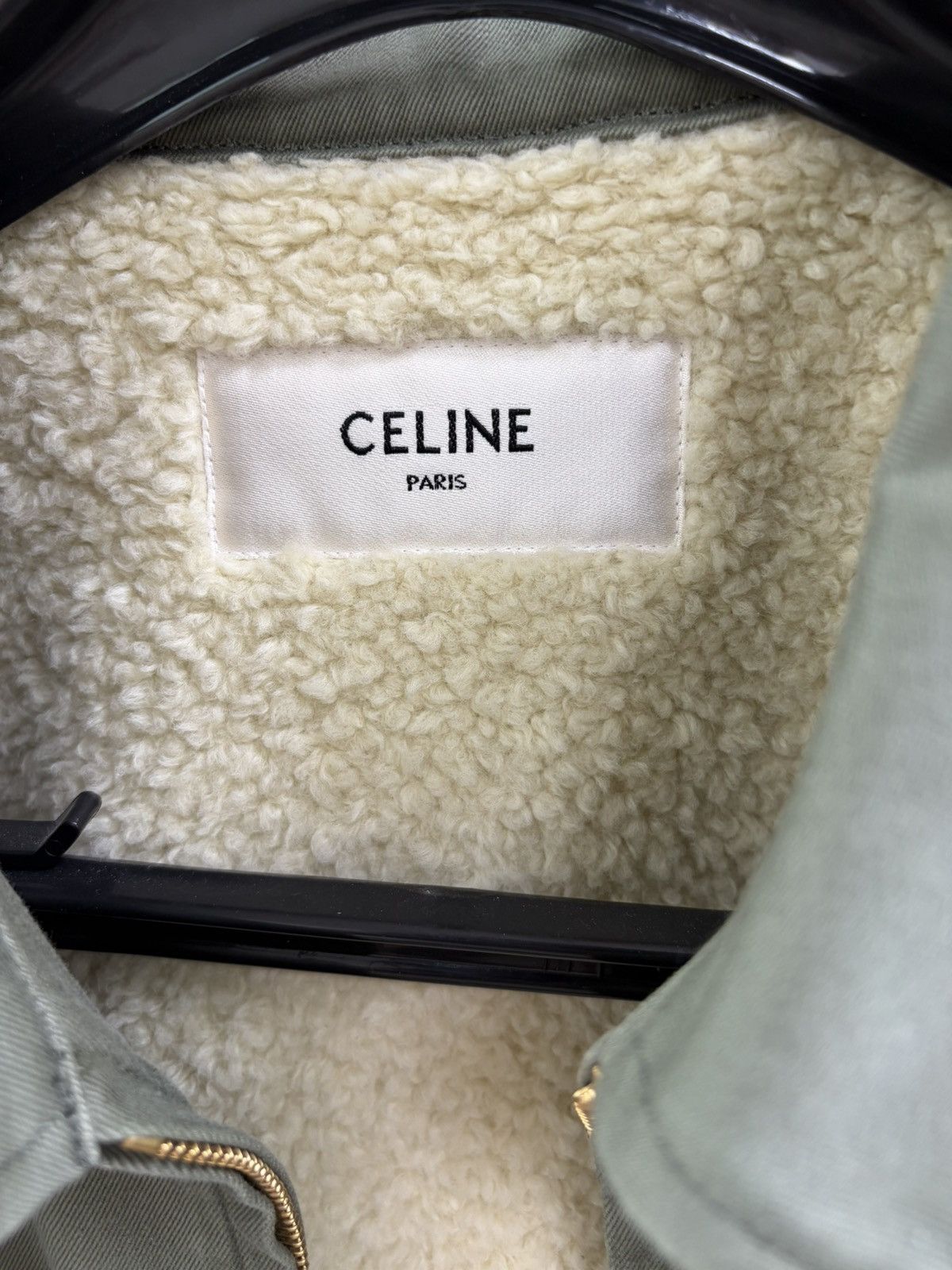 Celine Celine Khaki Military Shearling Jacket Size: L Size US L / EU 52-54 / 3 - 2 Thumbnail