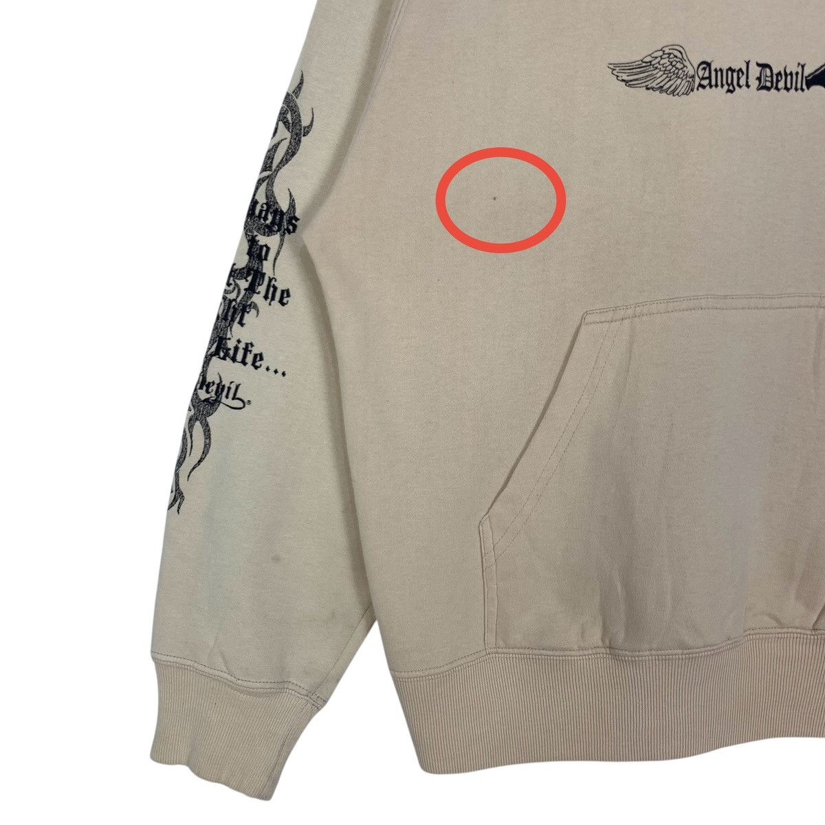 Vintage Vintage 90s Angel Devil Hoodie Sweatshirt Pull Over Size US M / EU 48-50 / 2 - 4 Thumbnail